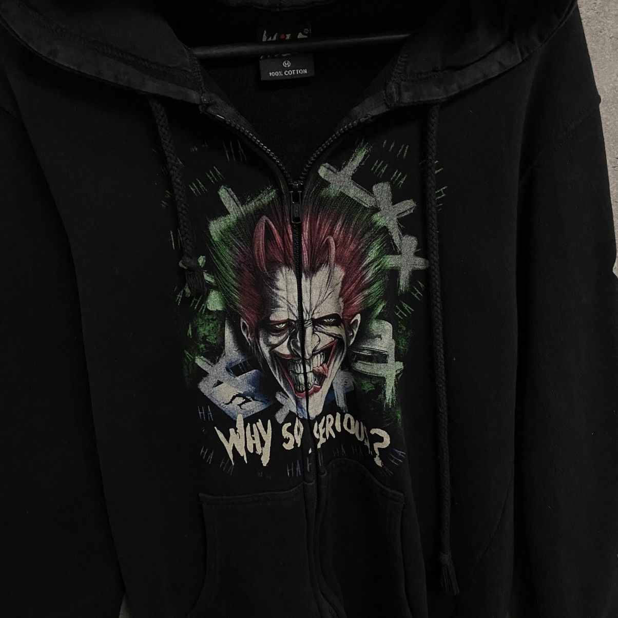 Japanese Brand Vintage Wild Joker Why So Serious Zip Hoodie Y2K Size US M / EU 48-50 / 2 - 5 Thumbnail
