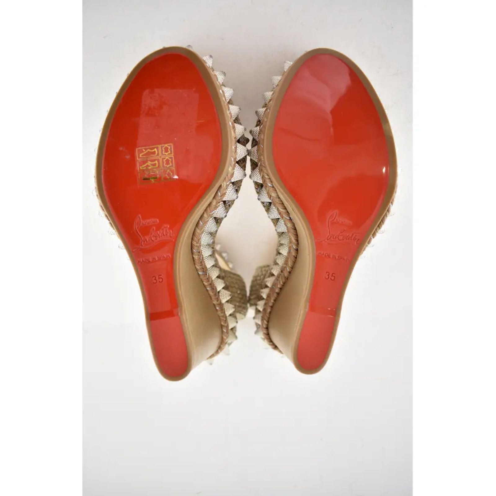 Christian Louboutin Lata 110 Platform Wedge Sandal Heel 35