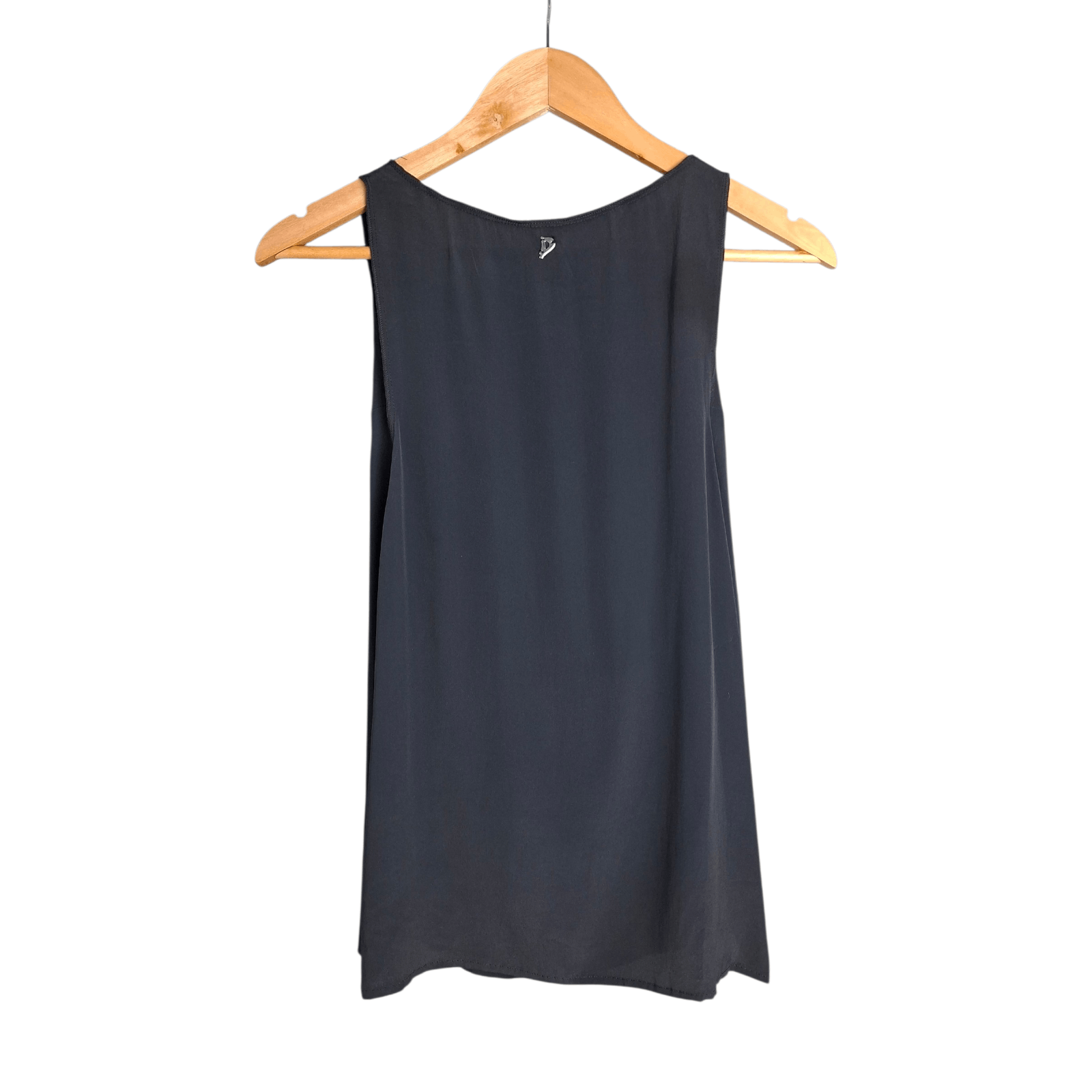 Dondup Dondup Italy Navy Silk Blend Tank Top | Minimalist Size S / US 4 / IT 40 - 5 Thumbnail