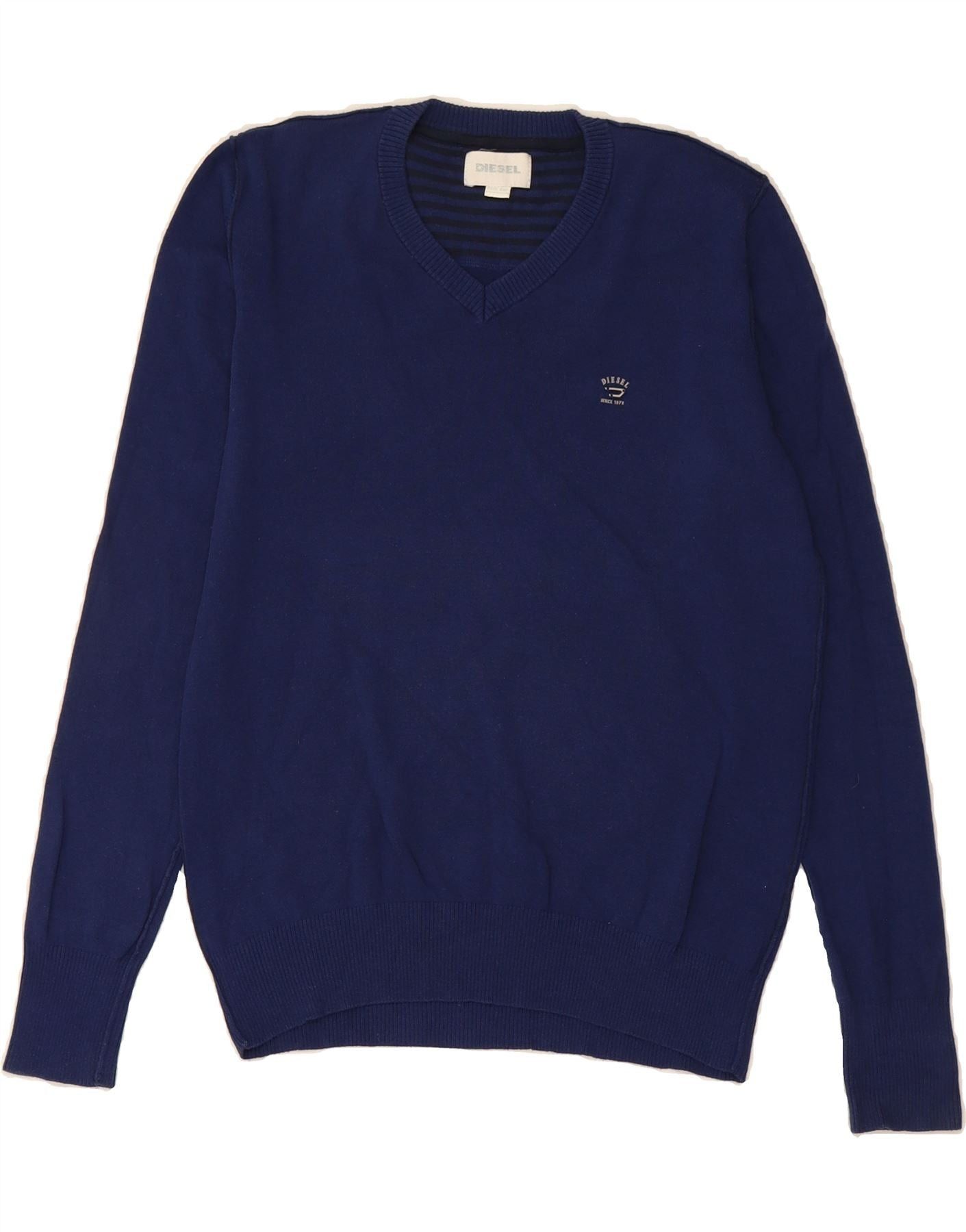 Diesel Womens V-Neck Jumper Sweater UK 20 2XL Navy Blue Size XXL / US 16-18 / IT 52-54 - 1 Thumbnail