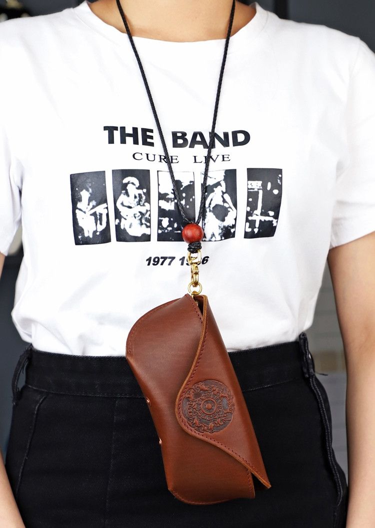 Leather Handmade Sunglasses Pouch Bag Size ONE SIZE - 5 Thumbnail