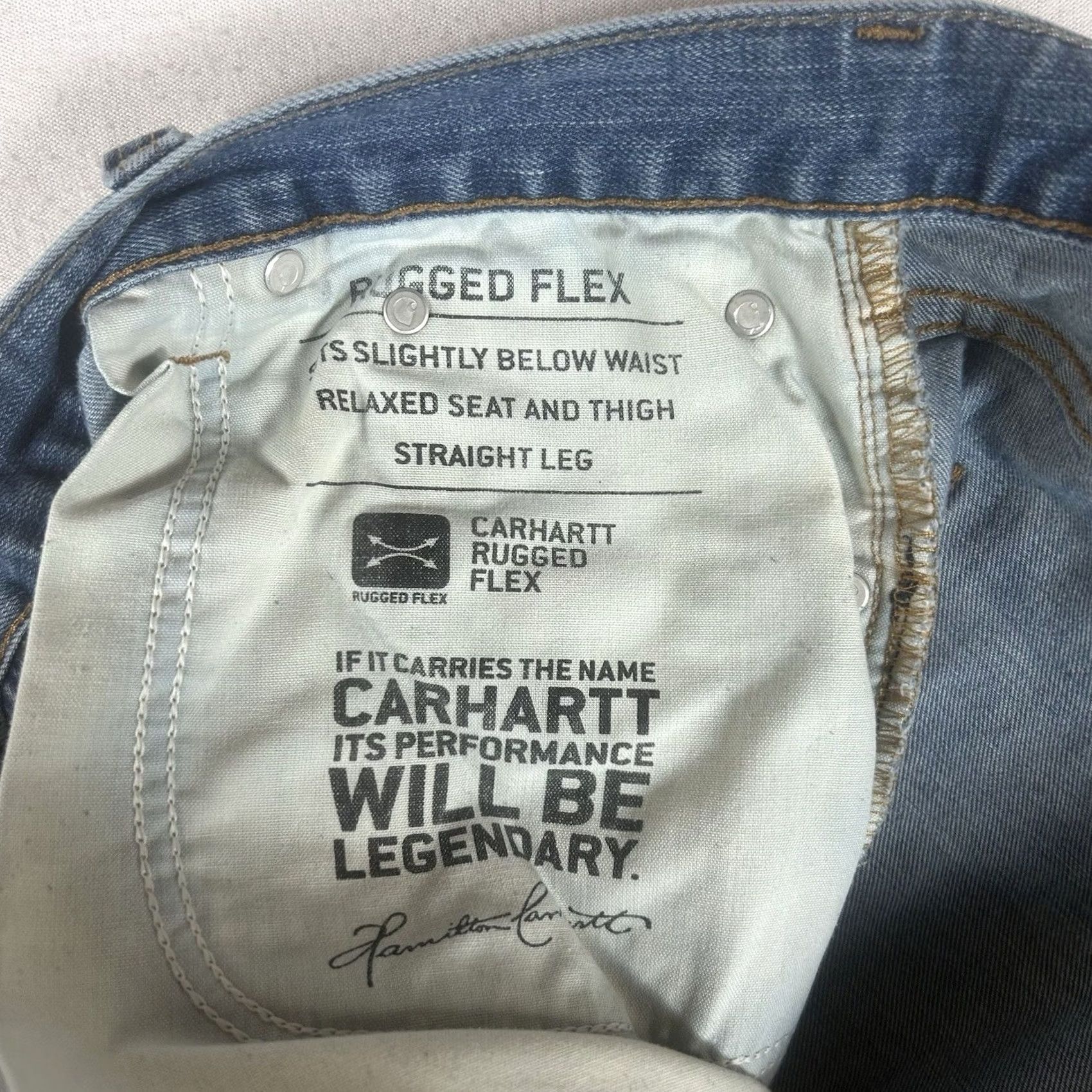 Carhartt Carhartt Jeans Mens 40x30 Rugged Flex Relaxed Straight Leg Denim Blue 5-Pocket Comfort Stretch Work Regular Size Size US 40 / EU 56 - 7 Thumbnail
