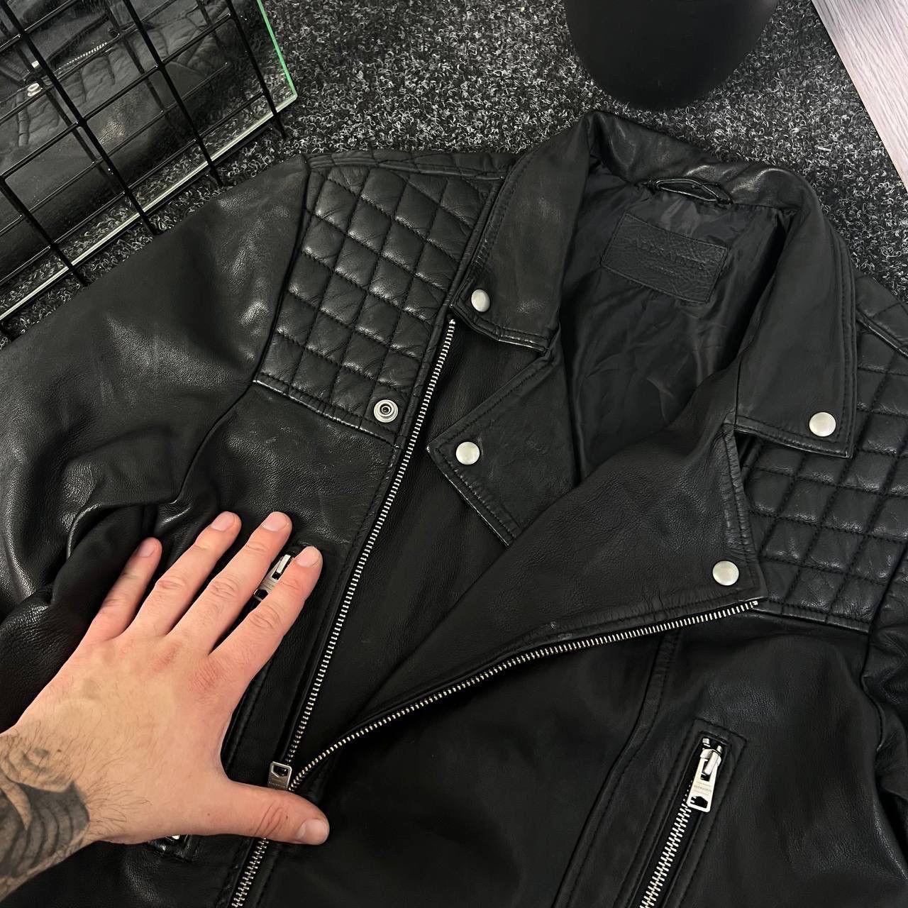 Allsaints Allsaints leather jacket biker luxury Avan gard motorcycle Size L / US 10 / IT 46 - 3 Thumbnail
