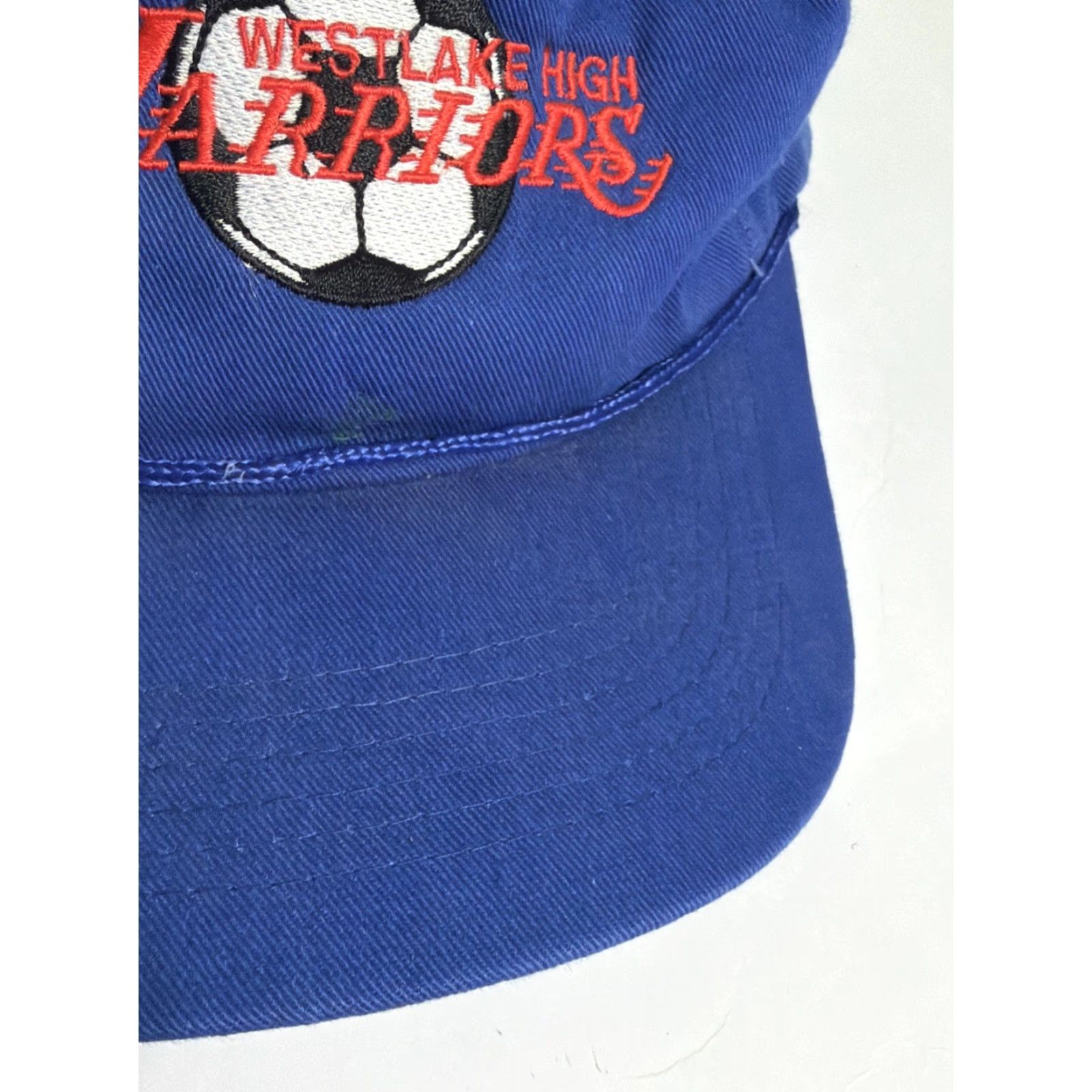 Vintage VINTAGE 90s Strapback Hat Li-tom Blue Orange Westlake High Warriors Crack Bill Soccer Men S Cap Accessories Size ONE SIZE - 6 Thumbnail