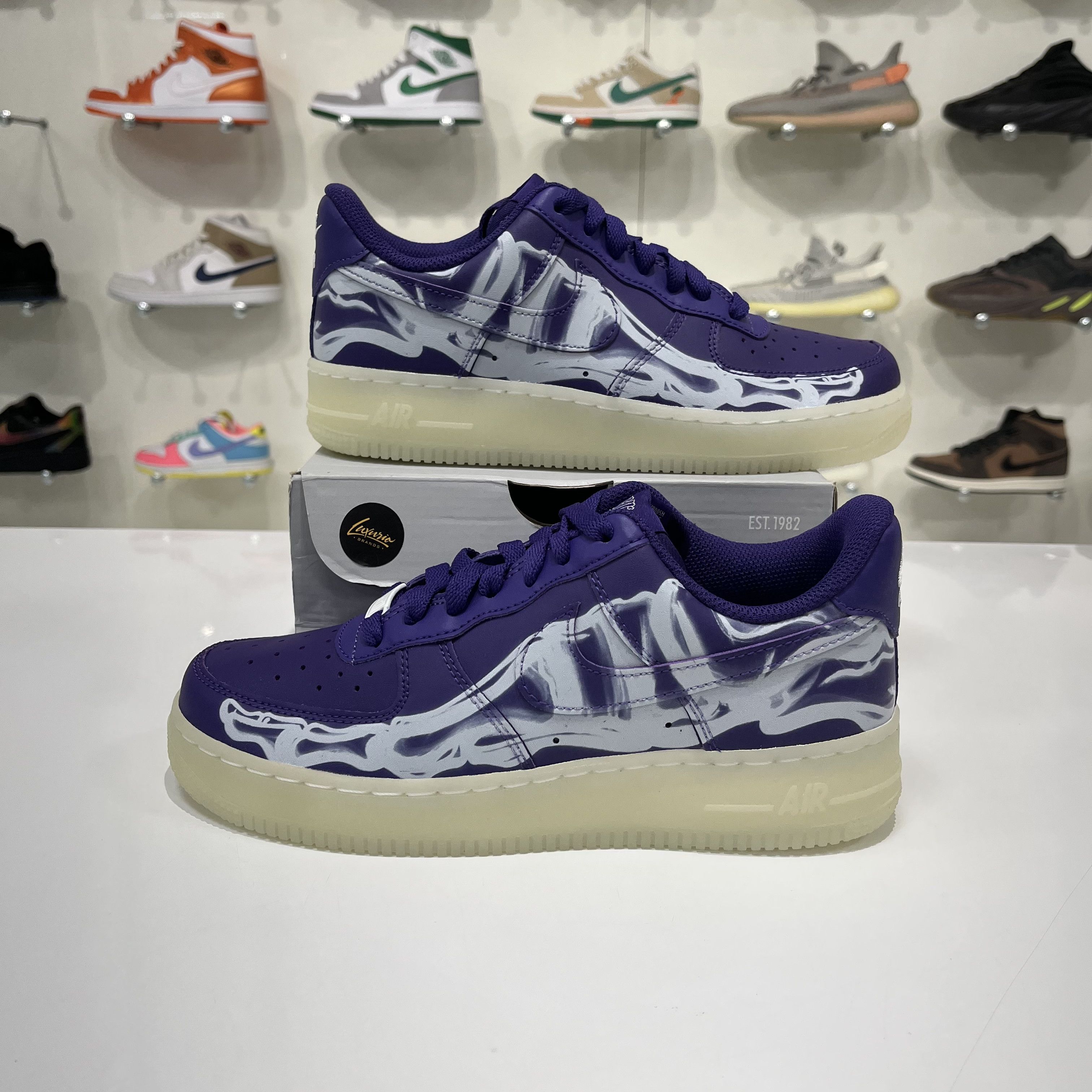 Nike Nike Aair Force 1 Low Skeleton Purple Halloween 2021 Size US 7 / EU 40 - 1 Thumbnail