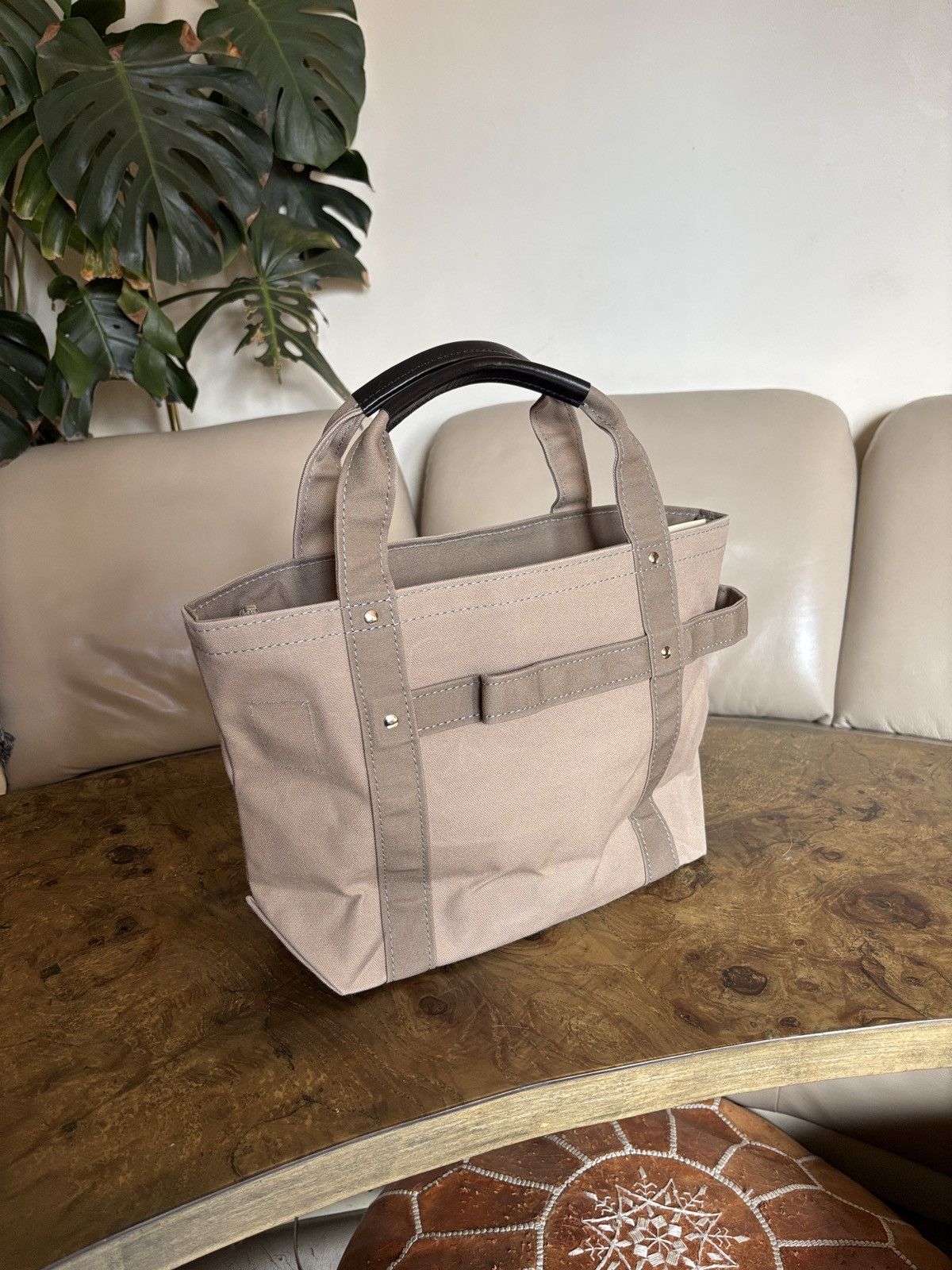 Japanese Brand TEMBEA Harvest Tote with Leather Handles Size ONE SIZE - 3 Thumbnail