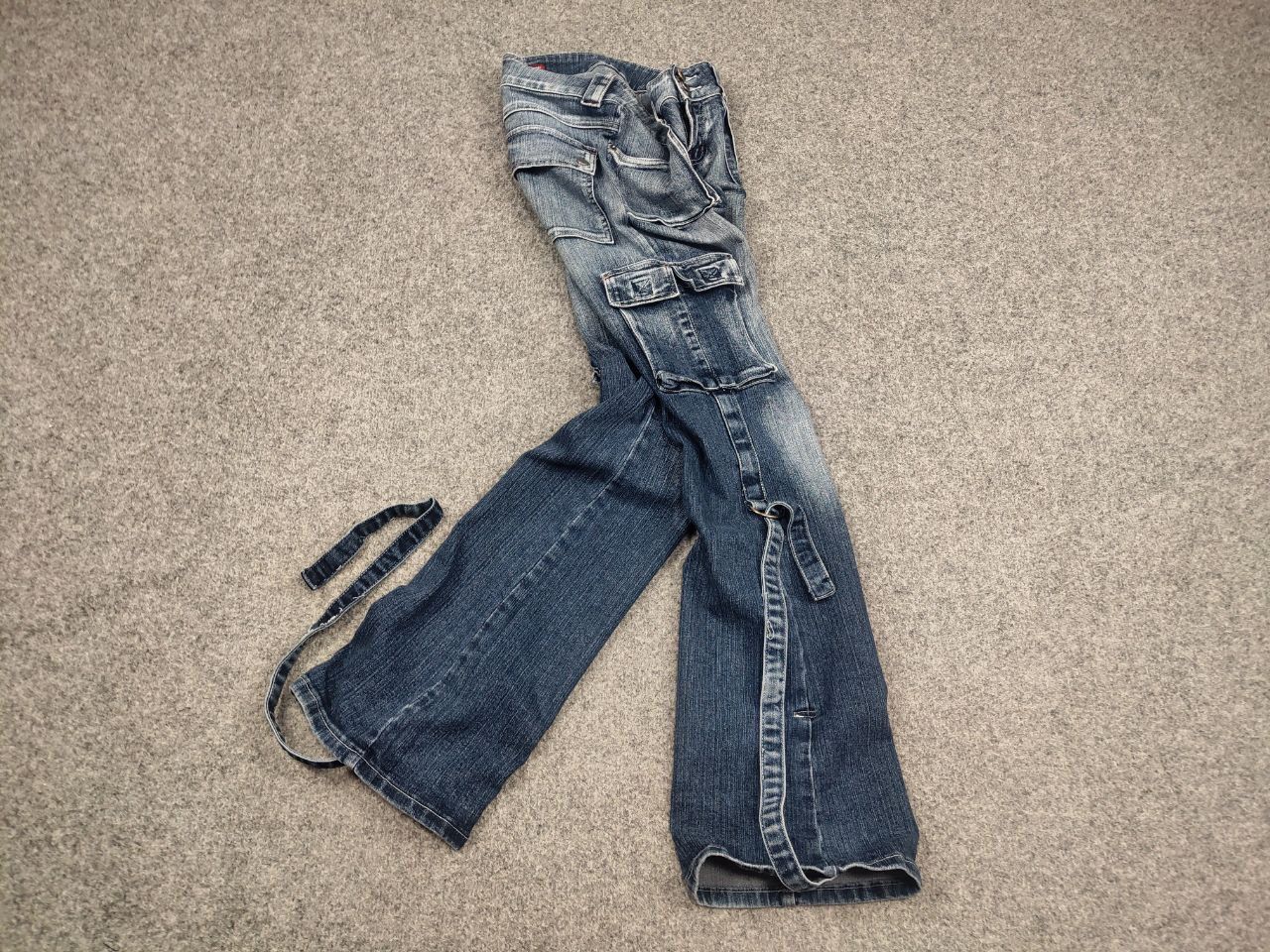 If Six Was Nine Vintage eclix le Grand Bleu Y2K Cargo Flared Stopped Jeans Size US 30 / EU 46 - 2 Thumbnail