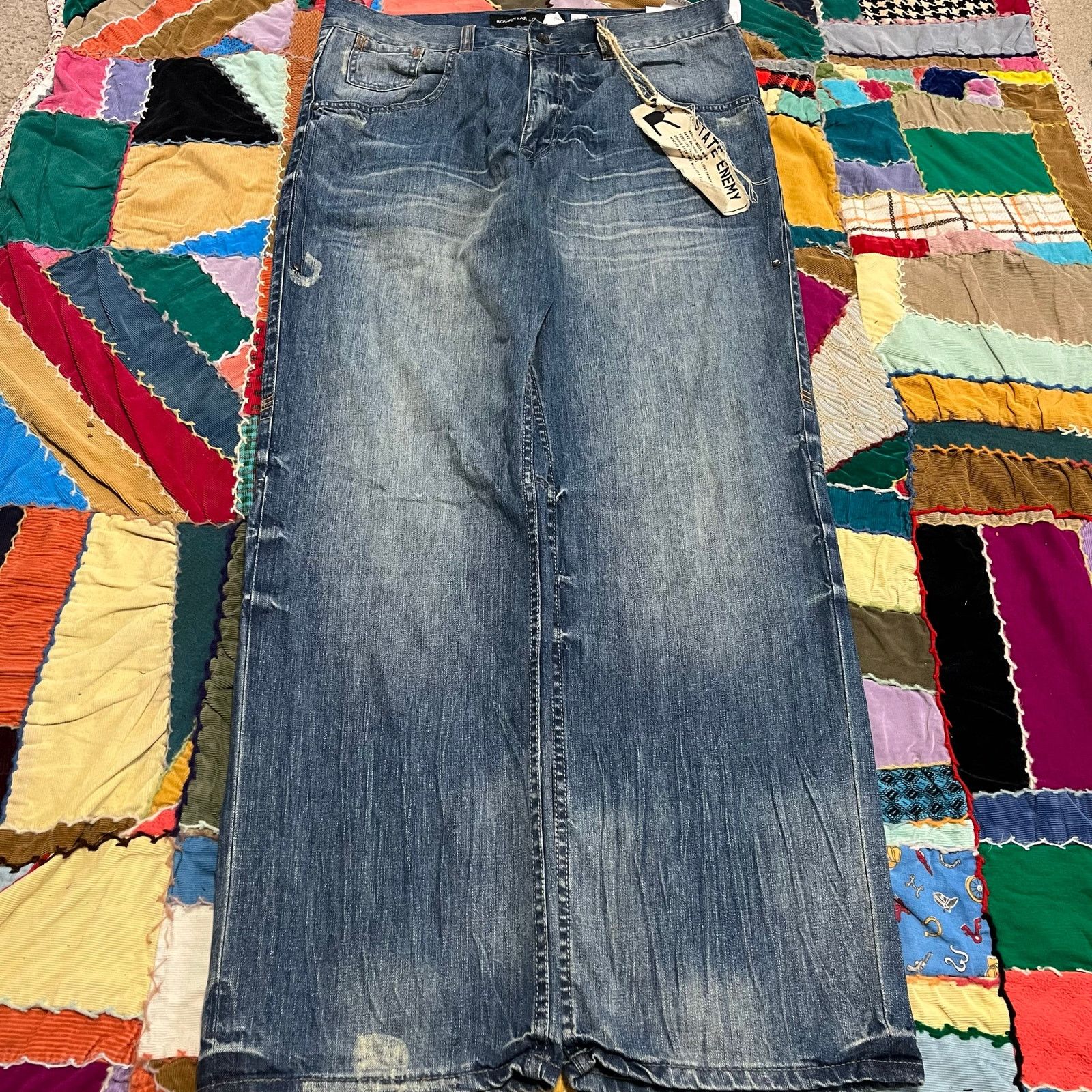 Rocawear Rocawear Y2K Baggy Skater Big Pocket Acid Washed Jeans 38x34 Size US 38 / EU 54 - 1 Thumbnail