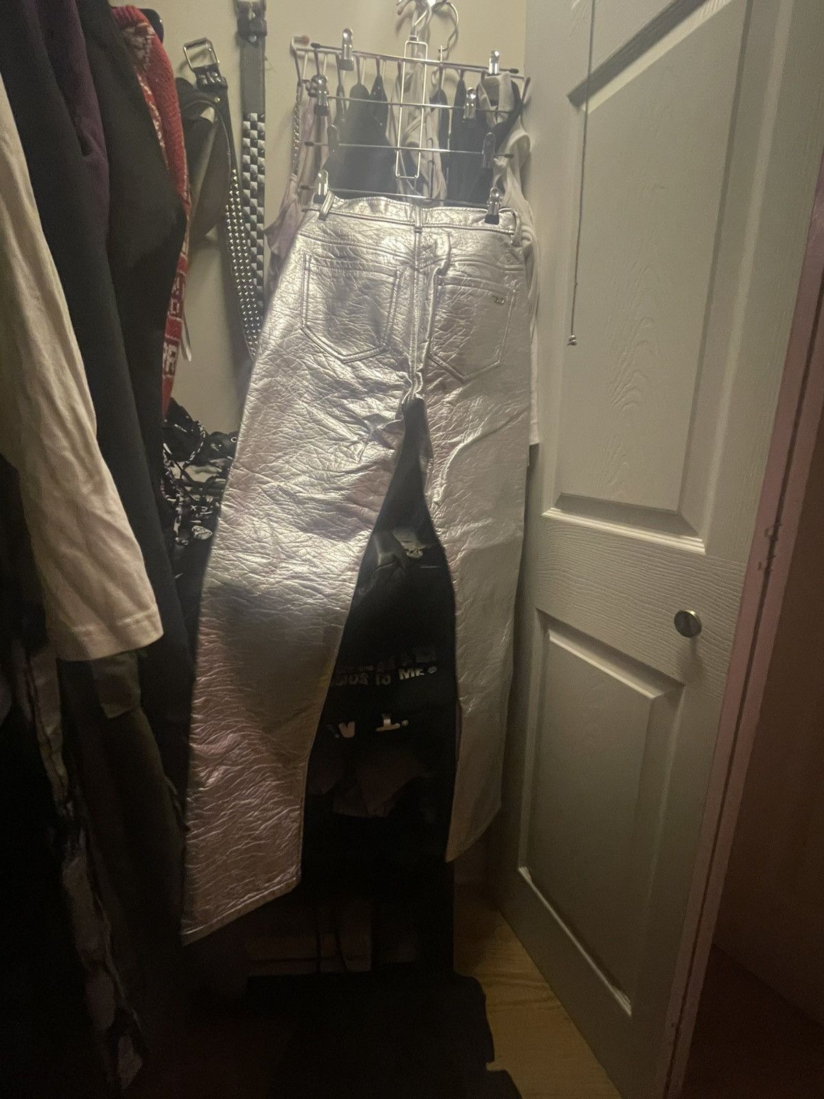 Diesel Diesel Metallic Silver Straight Leg Pants Size 25" / US 0 / IT 36 - 4 Thumbnail