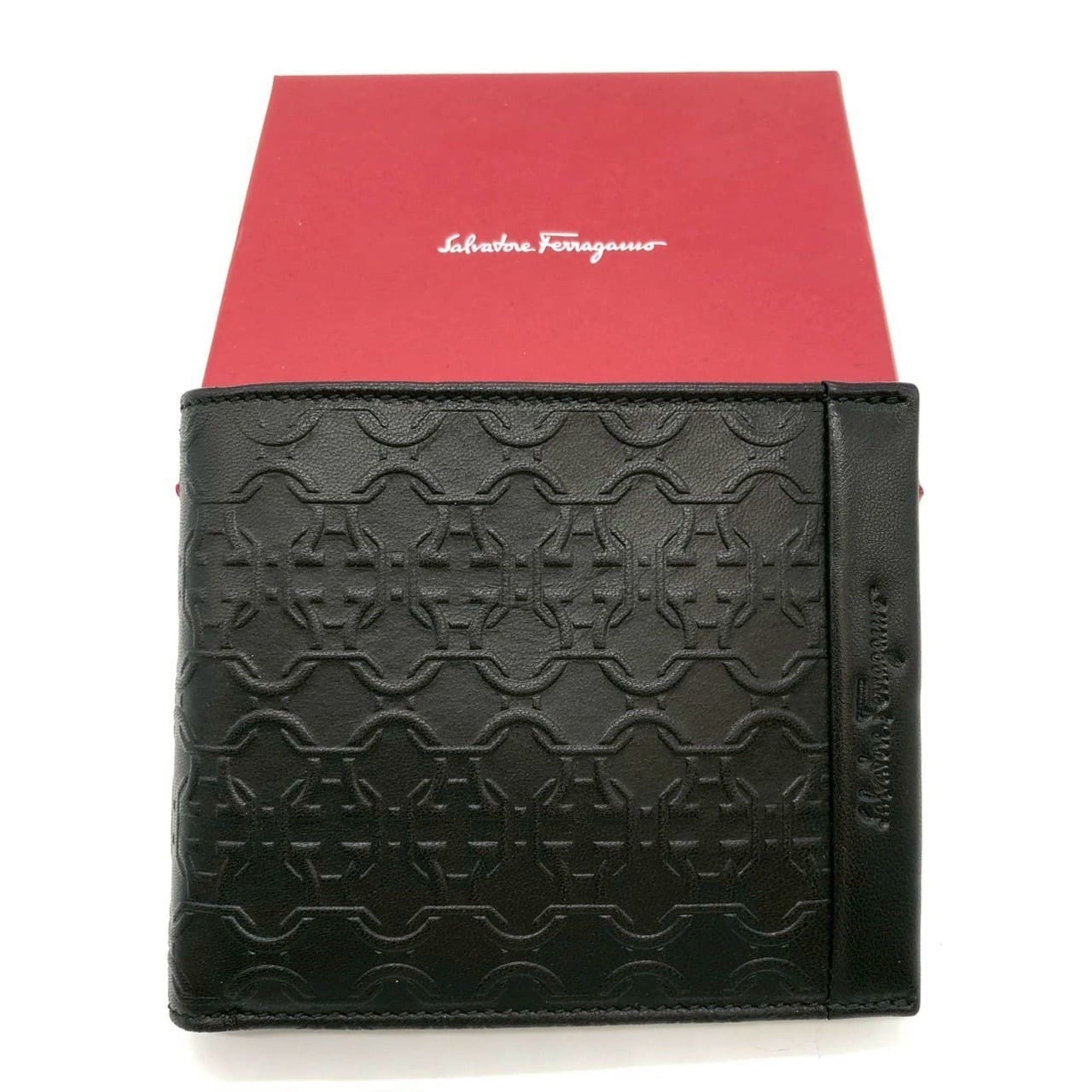 Salvatore Ferragamo Salvatore Ferragamo Gancini Bi-fold Leather Wallet, Black, for Women and Men Size ONE SIZE - 1 Thumbnail