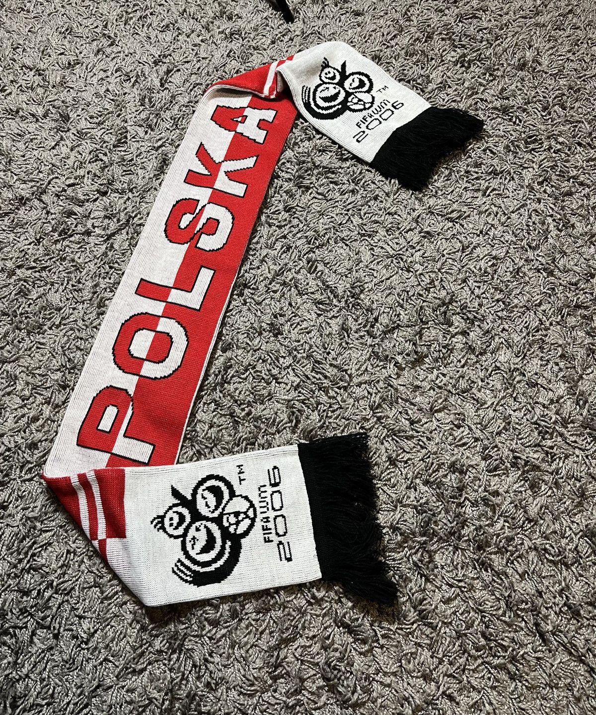 Vintage POLSKA FIFA 2006 WORLD CHAMPION SCARF POLAND FOOTBALL Size ONE SIZE - 1 Thumbnail