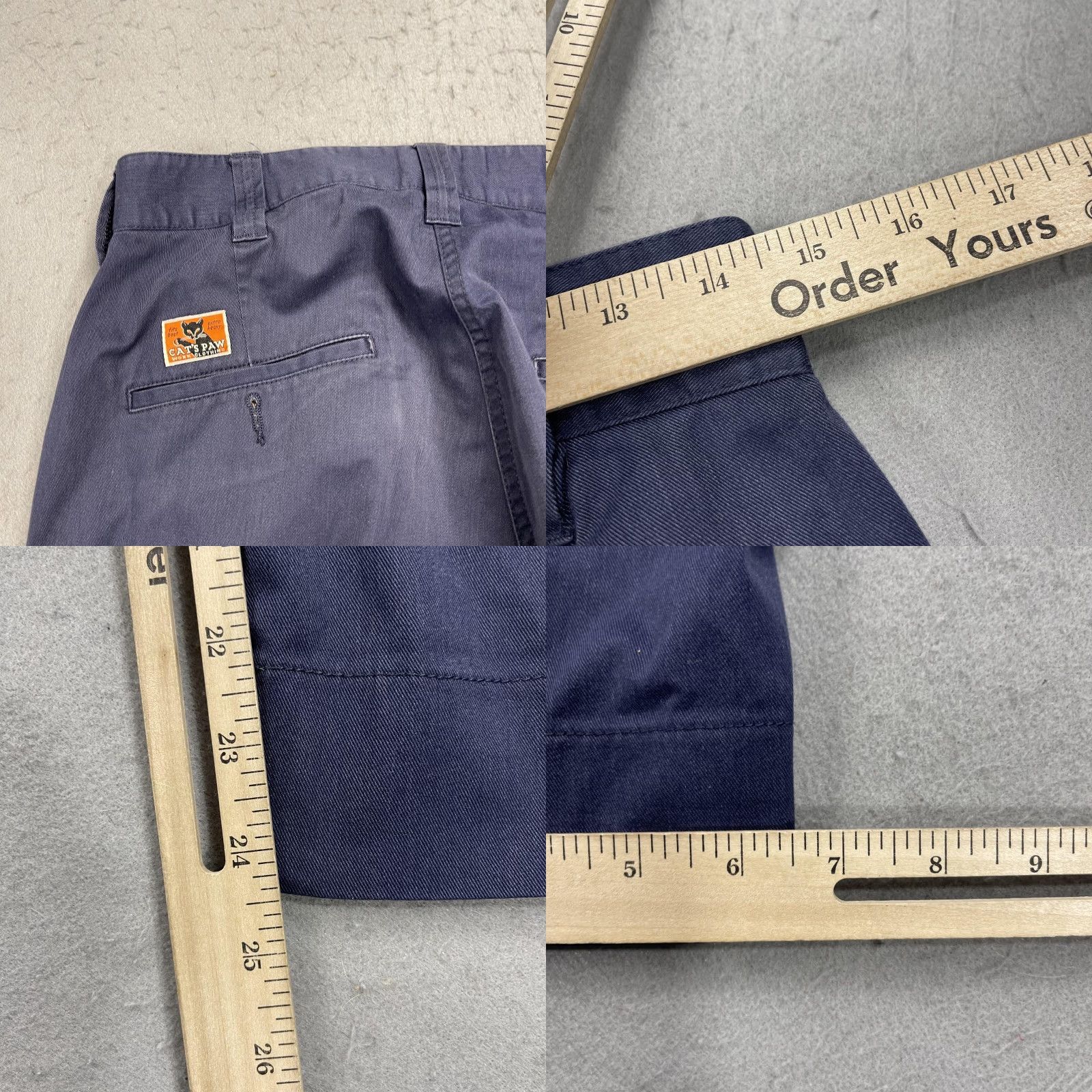 Vintage Beams Cat's Paw Work Clothing Mens Canvas Chino Pants Blue W28 28x24 Straight Pockets Logo Front Zip Casual Workwear Shirts? Size US 28 / EU 44 - 8 Thumbnail