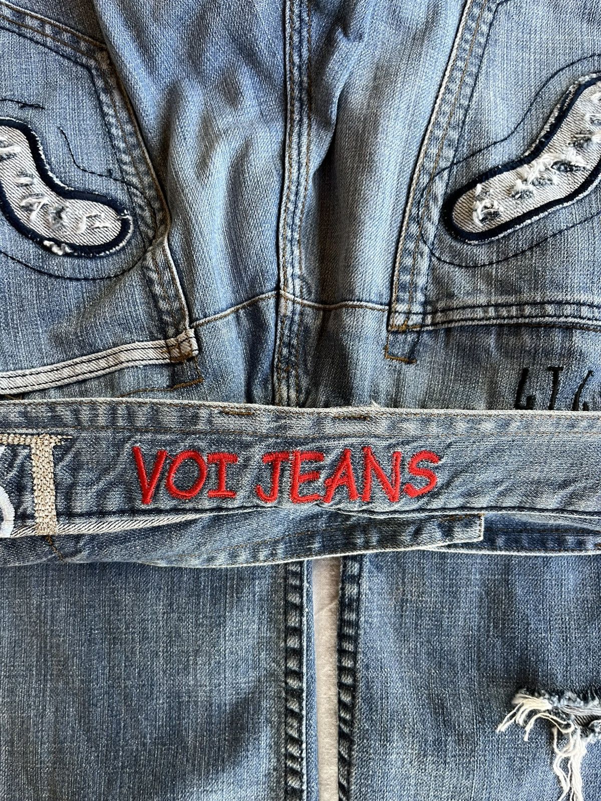 Japanese Brand × Voi Jeans Voi Jeans 38R Distressed Baggy Fit Denim Y2K Streetwear Size US 38 / EU 54 - 5 Thumbnail