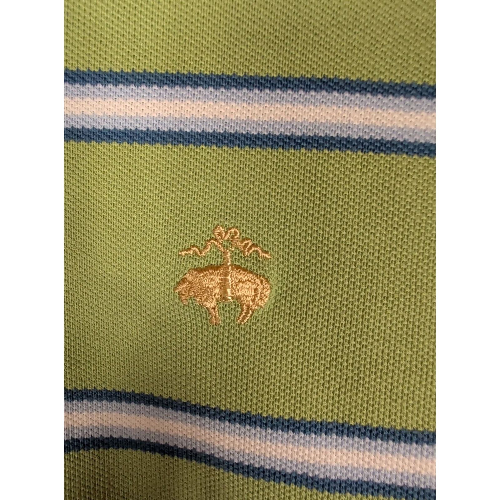 Brooks Brothers Brooks Brothers 346 Mens Polo Shirt M Blue Green Stripes Collared Top Golf Size US M / EU 48-50 / 2 - 2 Thumbnail
