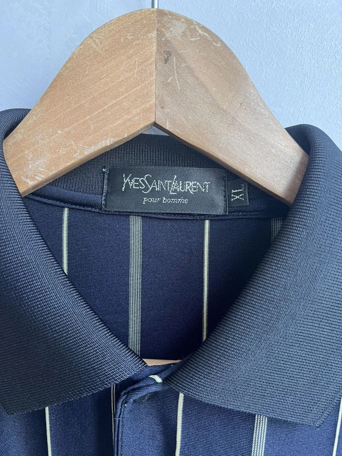 Yves Saint Laurent VINTAGE 90s silk Yves Saint Laurent polo T shirt old money Size US XL / EU 56 / 4 - 4 Thumbnail