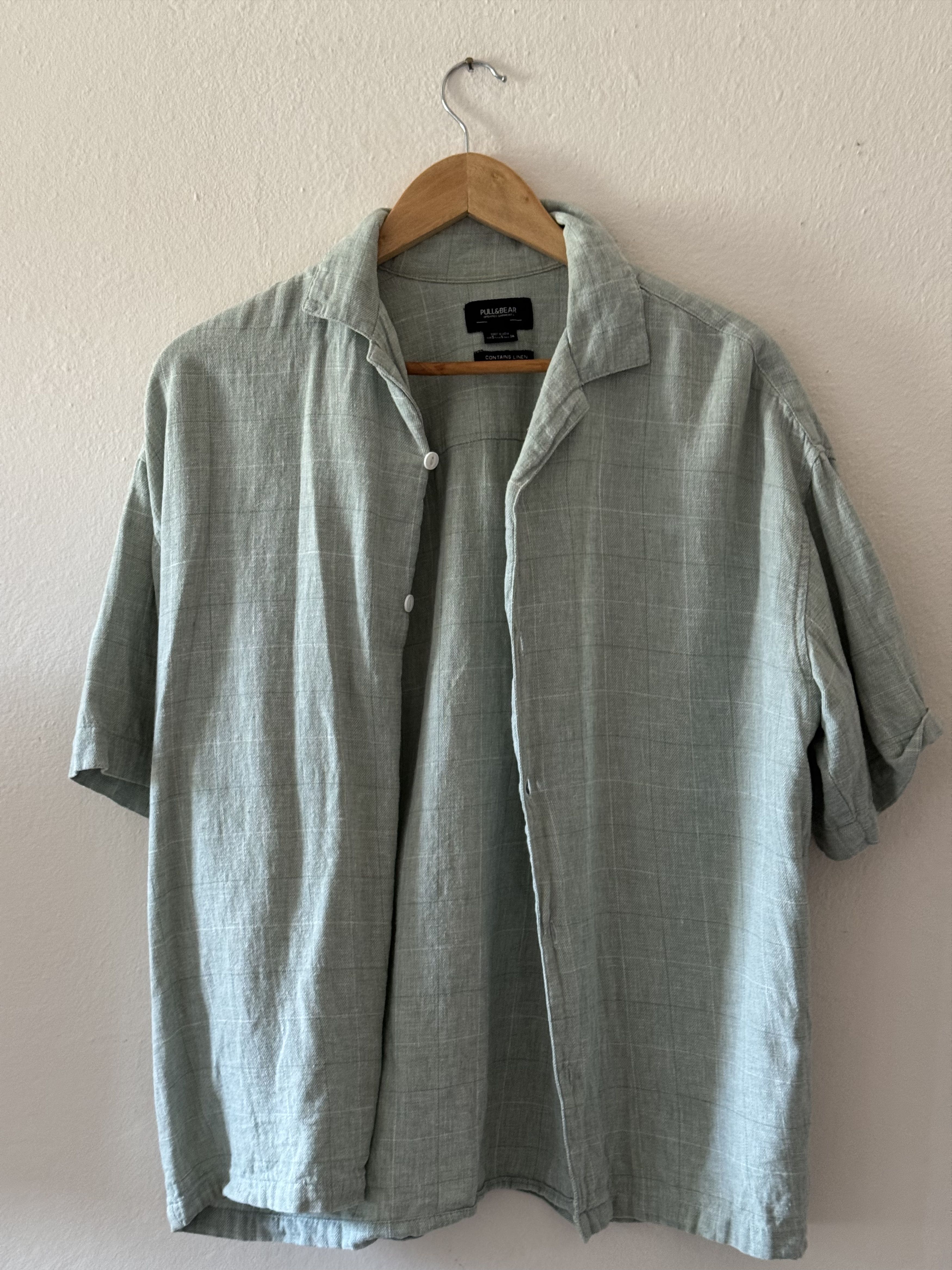 Pull & Bear Pull & Bear - Green Short Sleeve Shirt Size US S / EU 44-46 / 1 - 1 Thumbnail