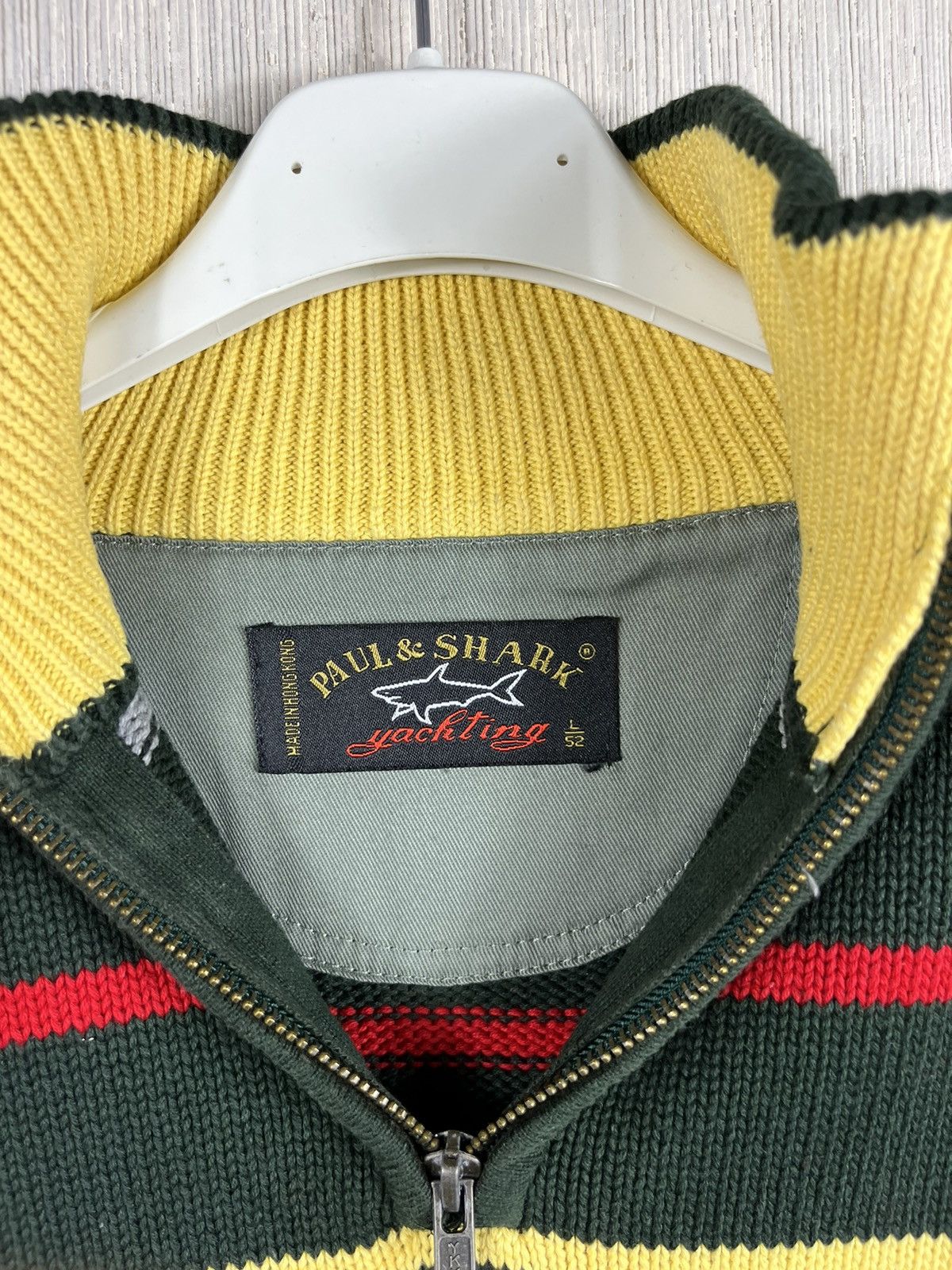 Paul & Shark × Vintage Paul & Shark vintage striped knit sweater half zip logo Size US L / EU 52-54 / 3 - 13 Thumbnail