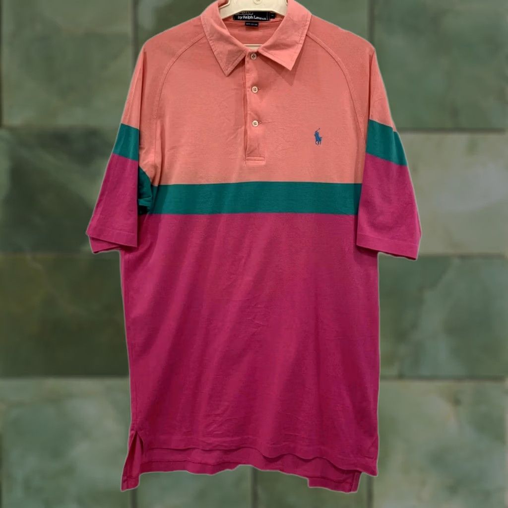 Ralph Lauren Polo Ralph Lauren Polo Shirt Colorblock Pink Green Purple M Mens Short Sleeve 100% Cotton Size US M / EU 48-50 / 2 - 1 Thumbnail