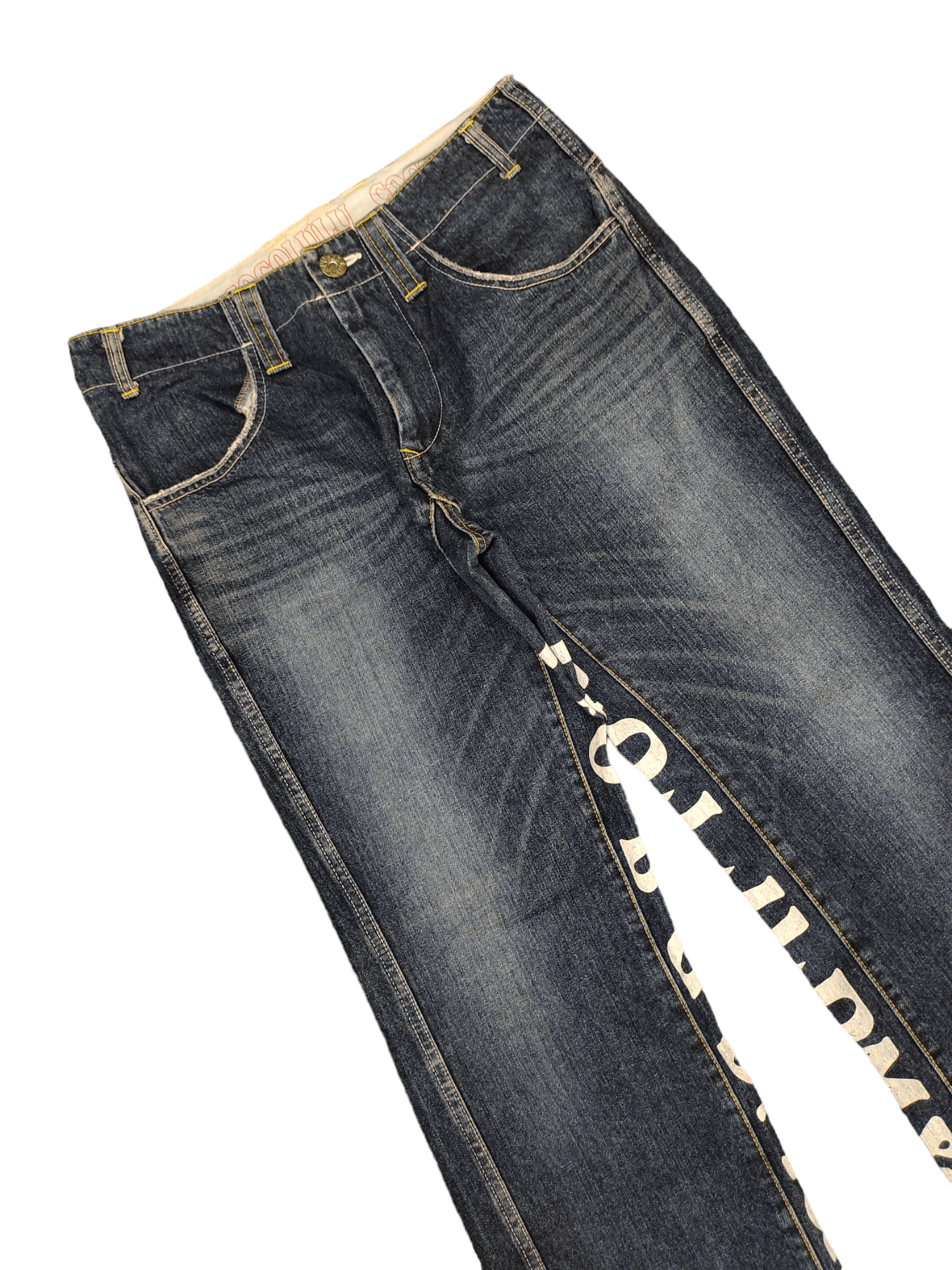Comme des Garcons × Undercover Loose Jeans Cocolulu Spell Out Wide Leg Denim Y2k Jnco Size US 31 - 6 Thumbnail