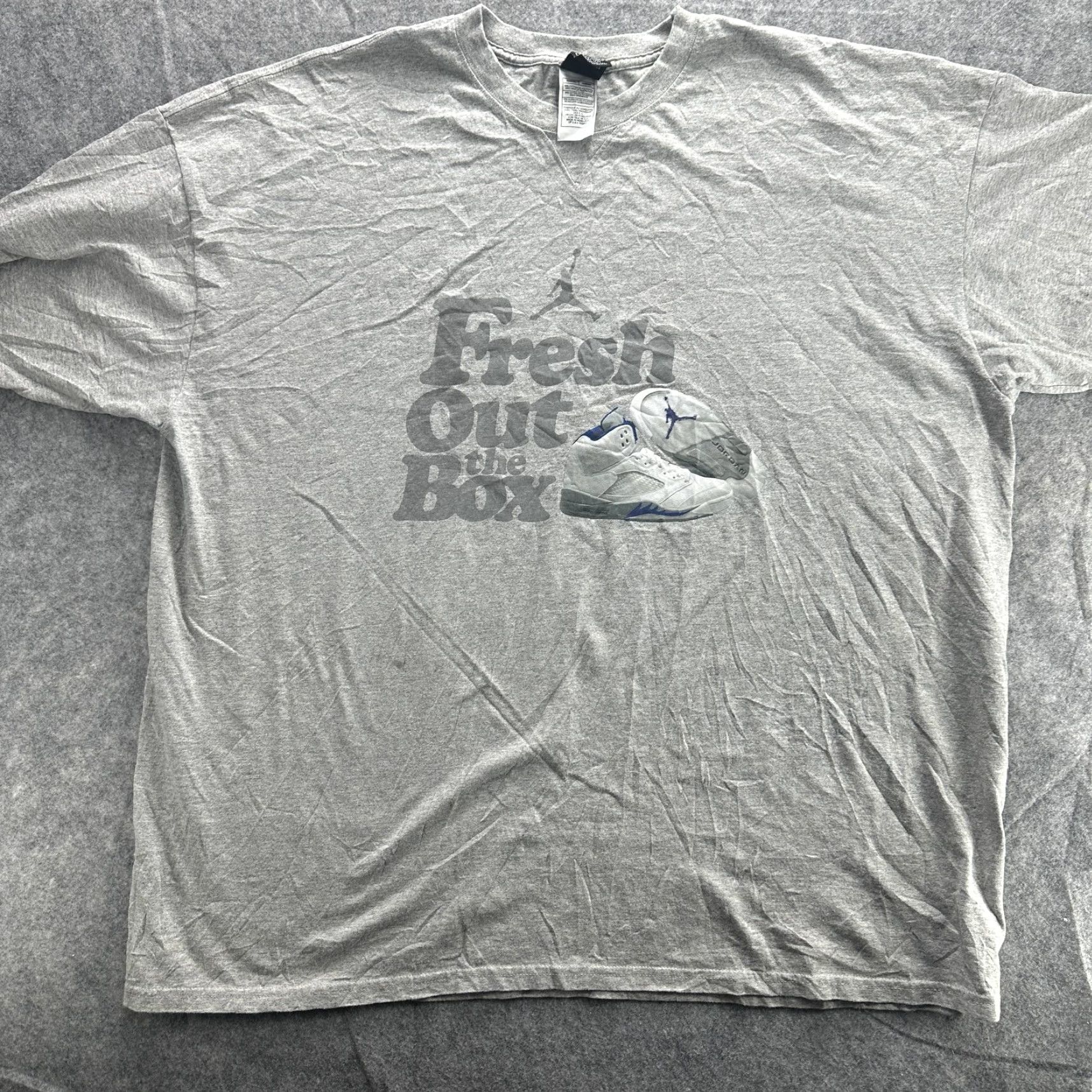 Jordan Brand Jordan Shirt 3XL Mens Gray Fresh Out the Box Air 5 Retro Basketball Tee 2000s Size US XXL / EU 58 / 5 - 2 Thumbnail