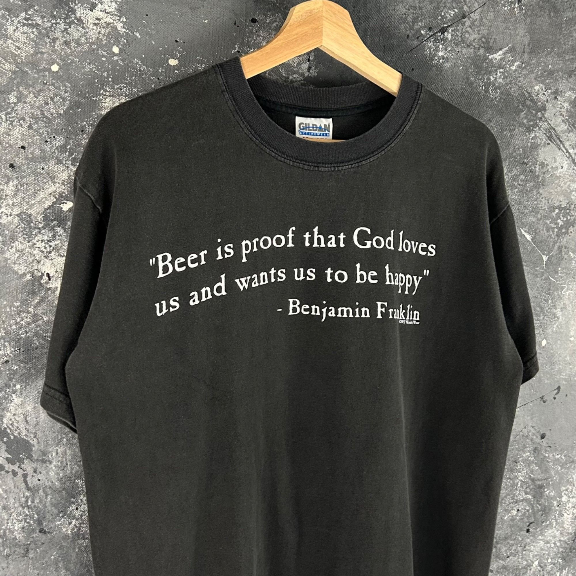 Vintage Vintage 1990’s Beer God script shirt Size US L / EU 52-54 / 3 - 2 Thumbnail