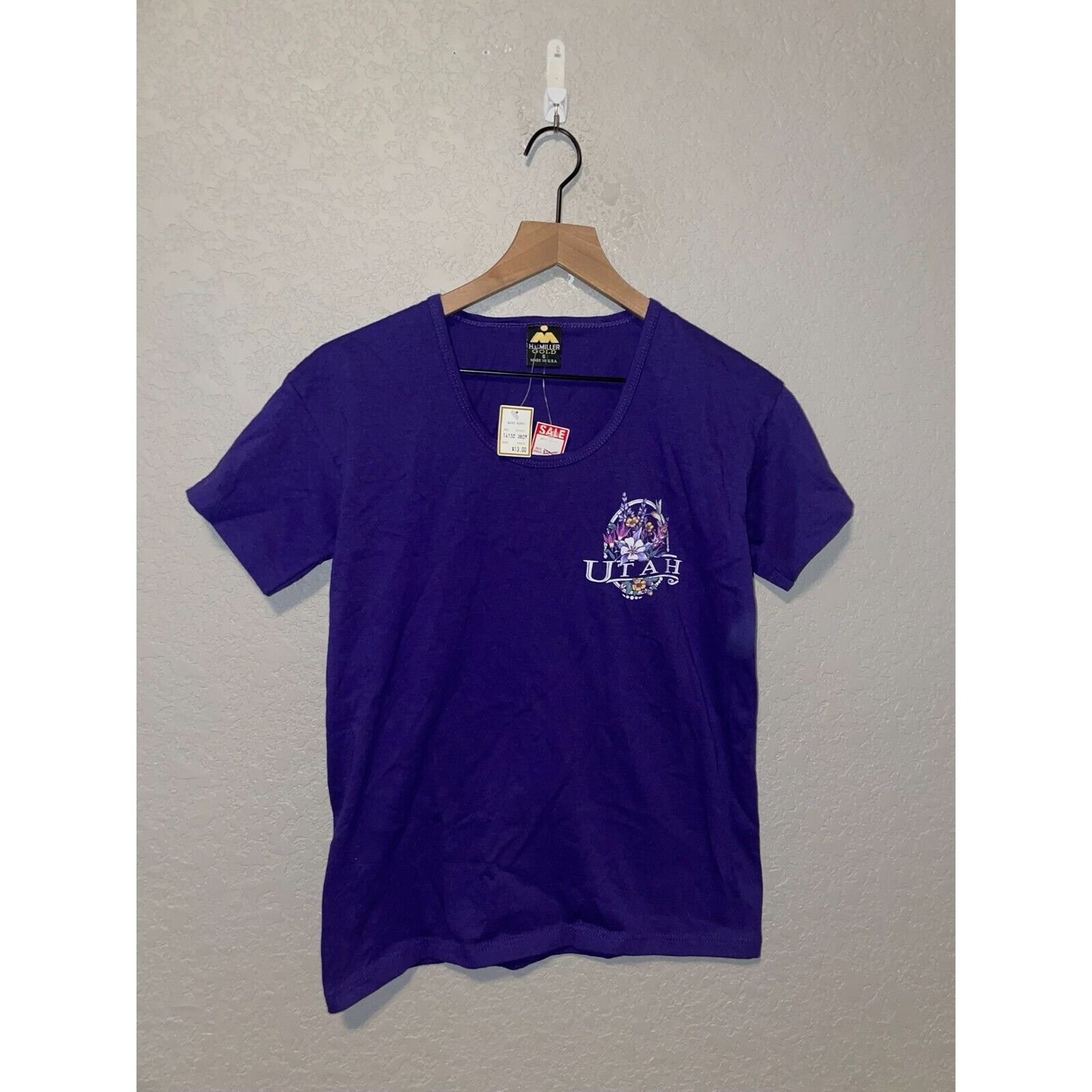 Vintage Vintage Womens Utah Shirt Purple State Bird Tee Top 90s S Size S / US 4 / IT 40 - 1 Thumbnail