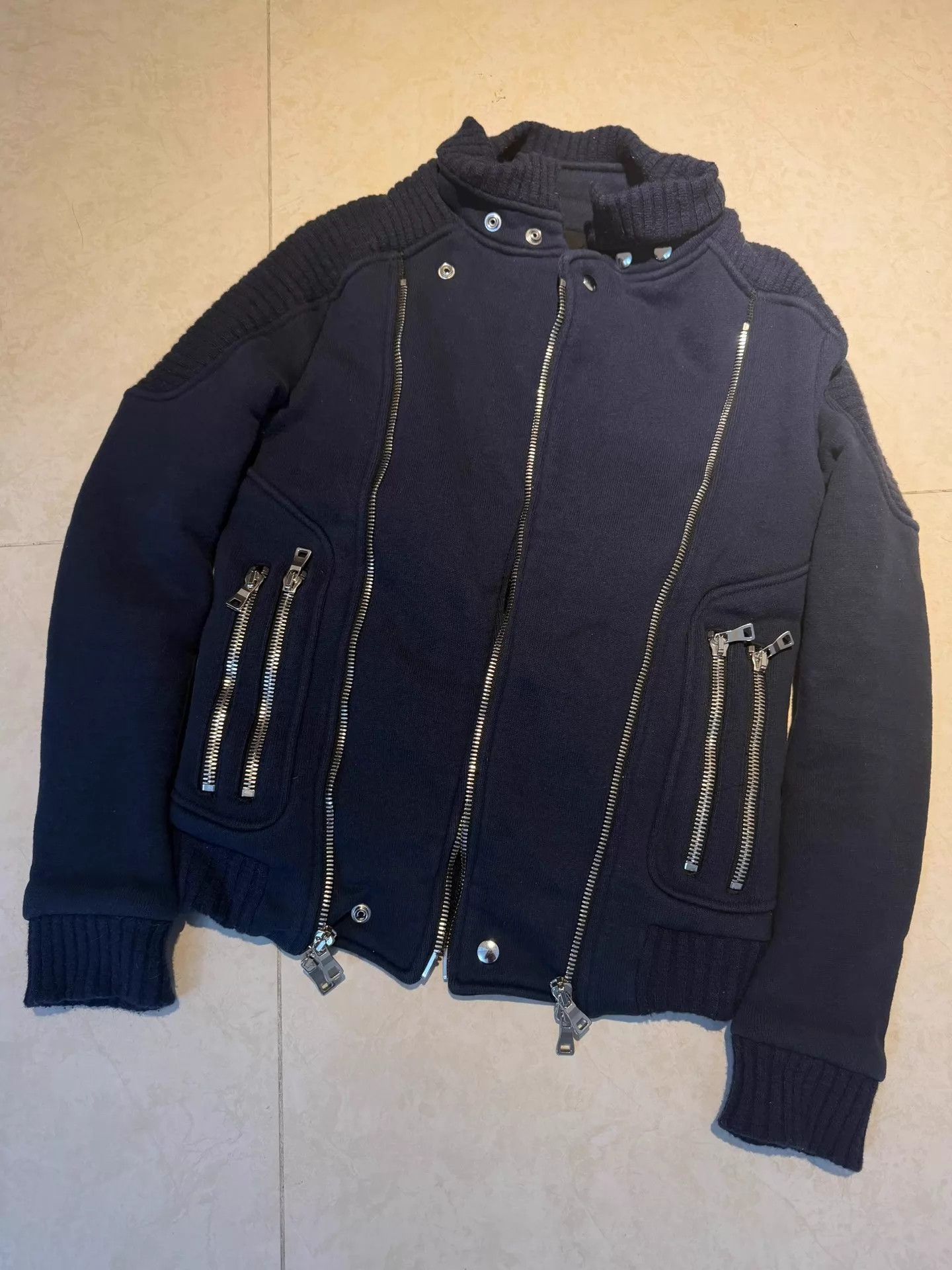 Balmain Balmain Multi Zip Quilted Rivet Thick Unisex Jacket Size US XS / EU 42 / 0 - 1 Thumbnail