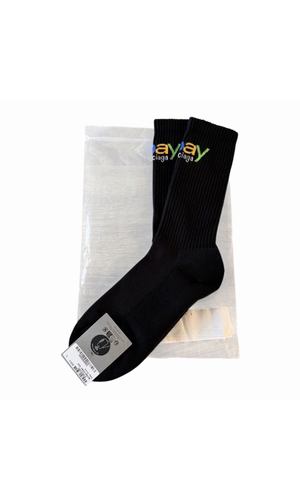 Balenciaga × eBay Balenciaga Ebay Socks In Black Size Large Authentic Size ONE SIZE - 6 Thumbnail