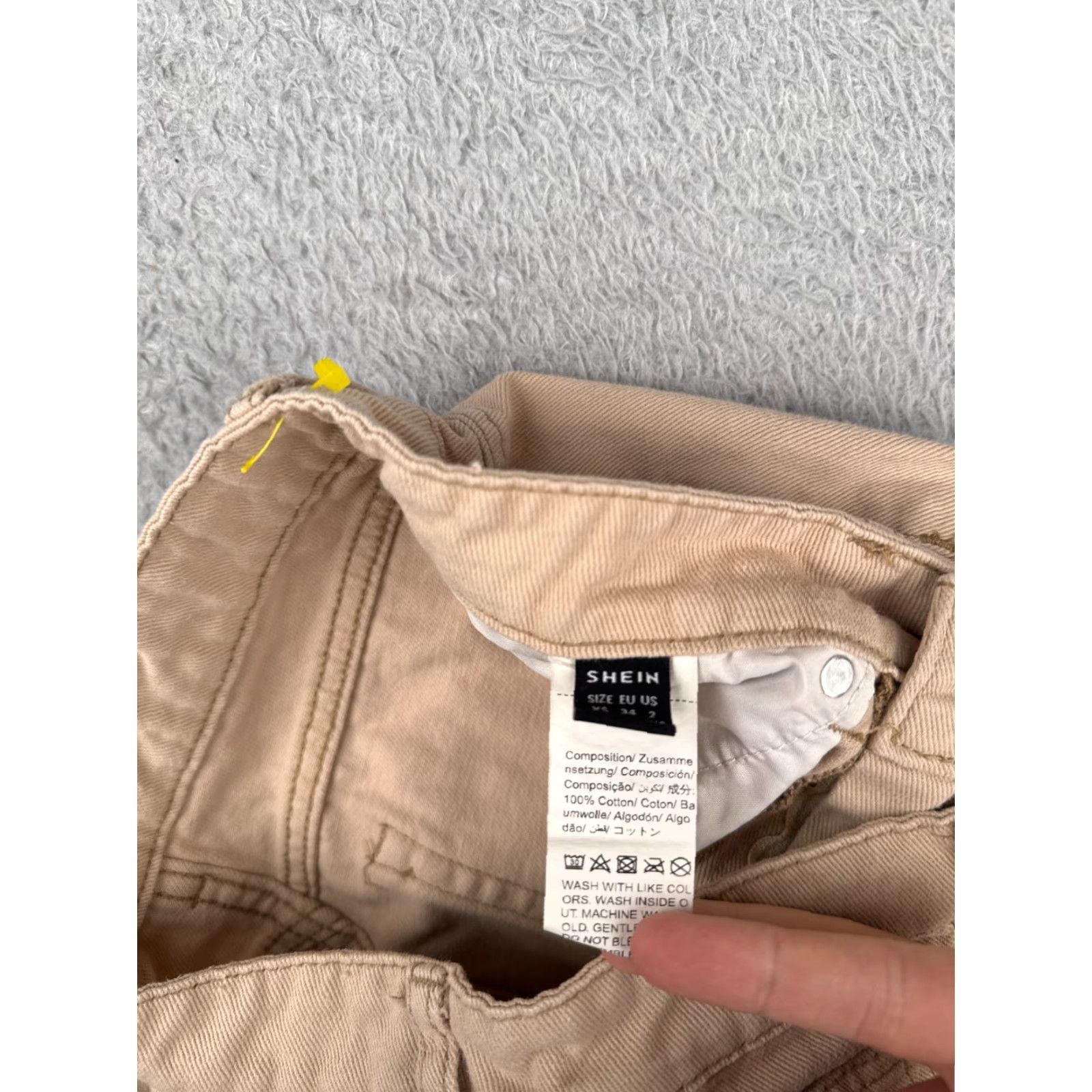 Shein Shein Jeans Womens 2 Beige Denim Wide Leg High Rise 100% Cotton 26x28 Size 26" / US 2 / IT 38 - 7 Thumbnail