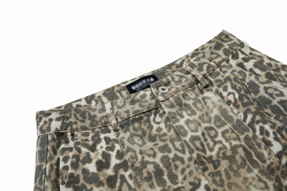 Vintage Retro men's punk distressed loose leopard curved trousers Size US 32 / EU 48 - 3 Thumbnail