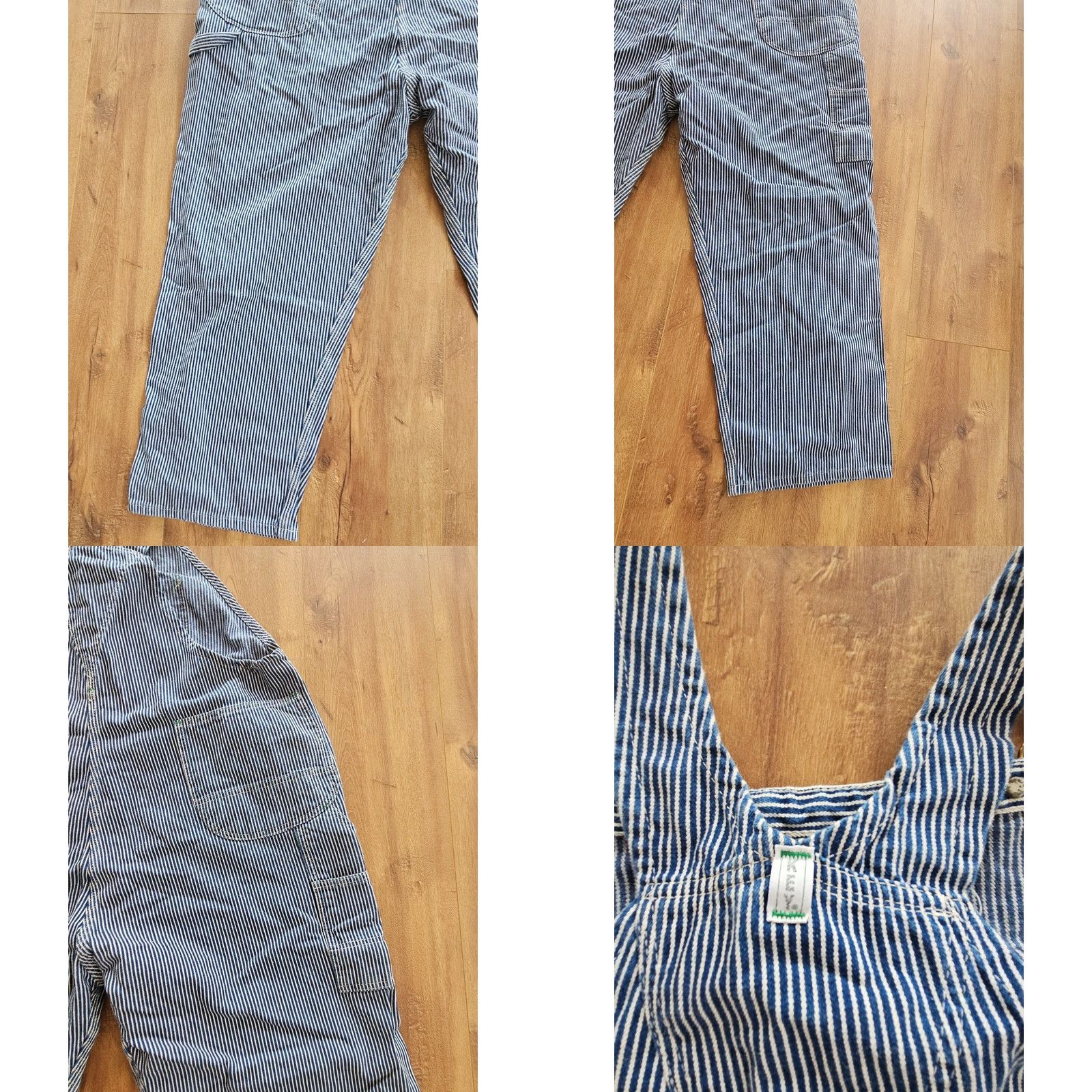 Imperial VINTAGE Key Imperial Work Farm Trucker Bib Overalls Mens 46x29 Railroad Stripe Jeans Overalls Mens Blue 100% Cotton 46x29 Reg Hipster 90s Size US 30 / EU 46 - 8 Thumbnail