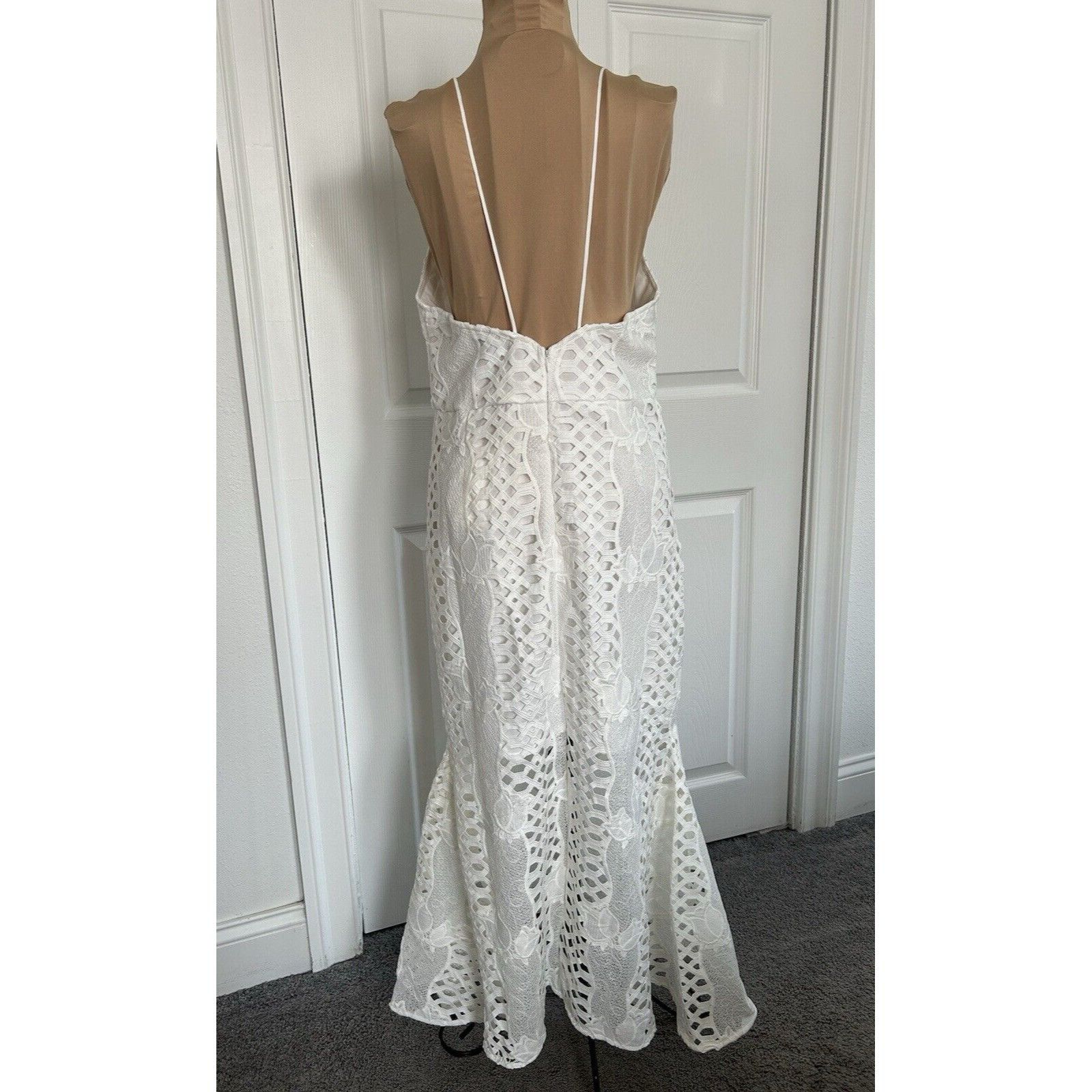 Other Endless Rose Strappy-Back Halter Neck White Lace Mermaid Bod Size L / US 10 / IT 46 - 4 Thumbnail