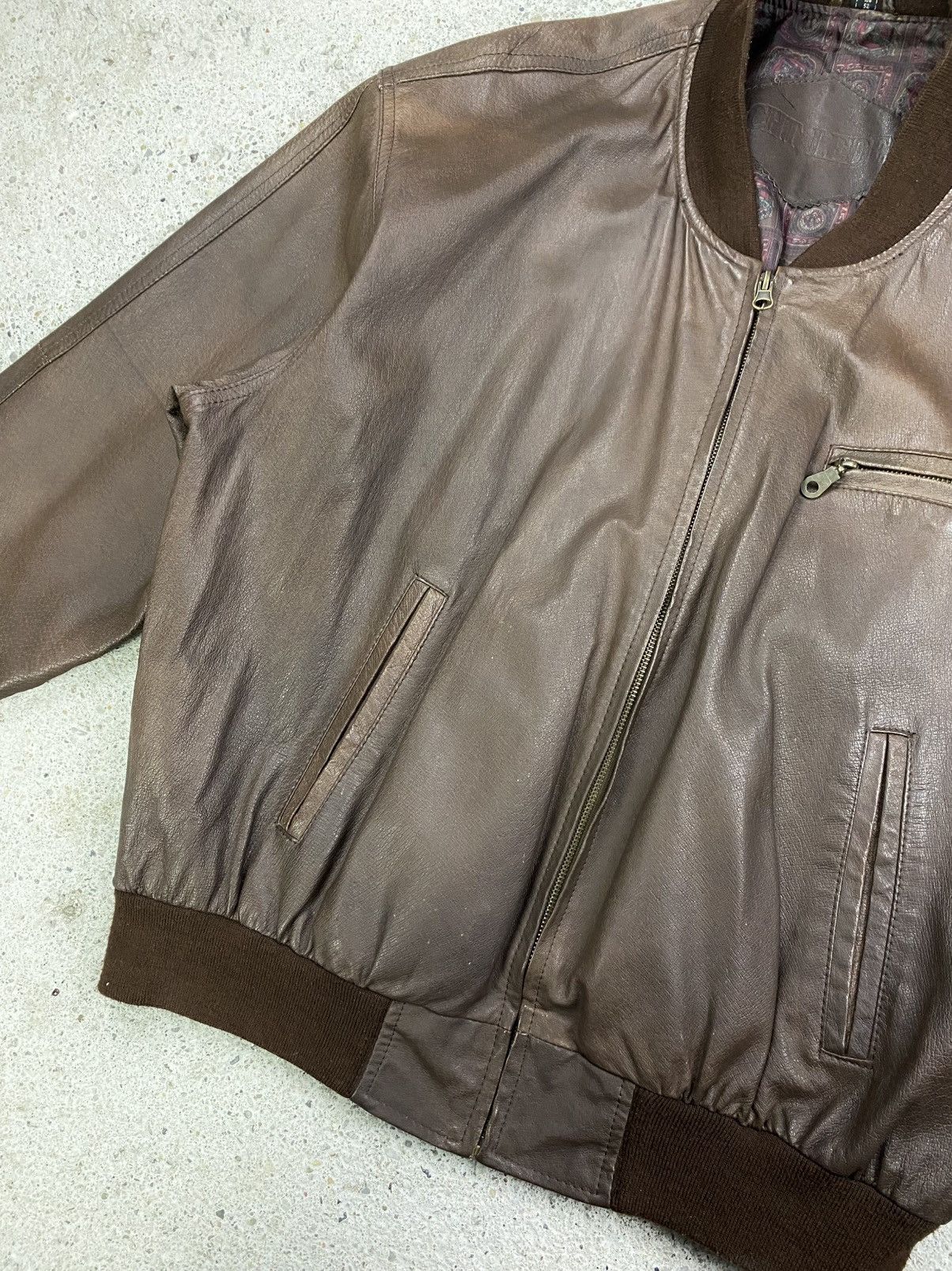 Japanese Brand Vintage leather bomber jacket avant garde cropped brown Size US L / EU 52-54 / 3 - 16 Thumbnail
