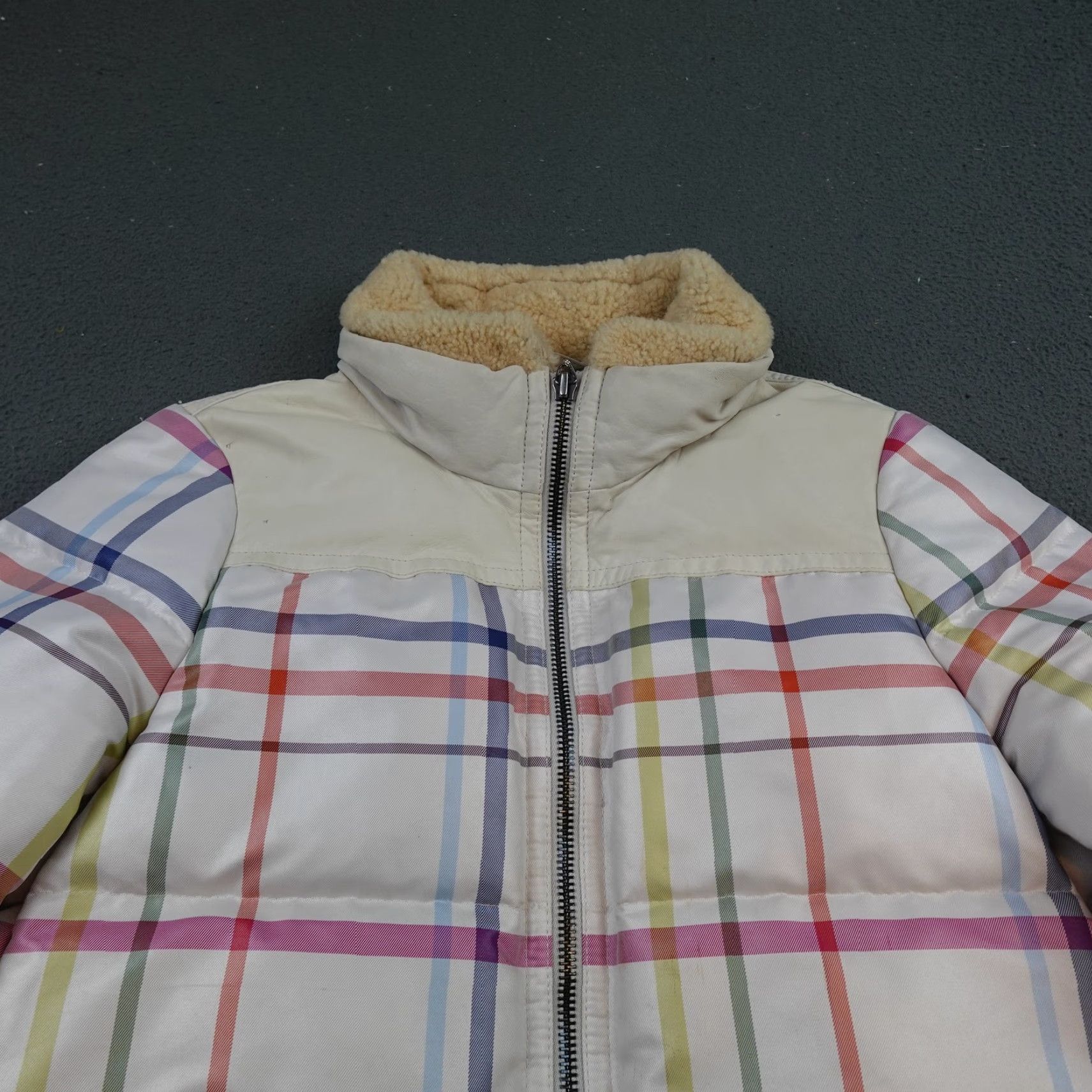 Coach Coach Jacket Womens Large Multicolor Plaid Down Puffer Full Zip Shearling Collar Size L / US 10 / IT 46 - 5 Thumbnail