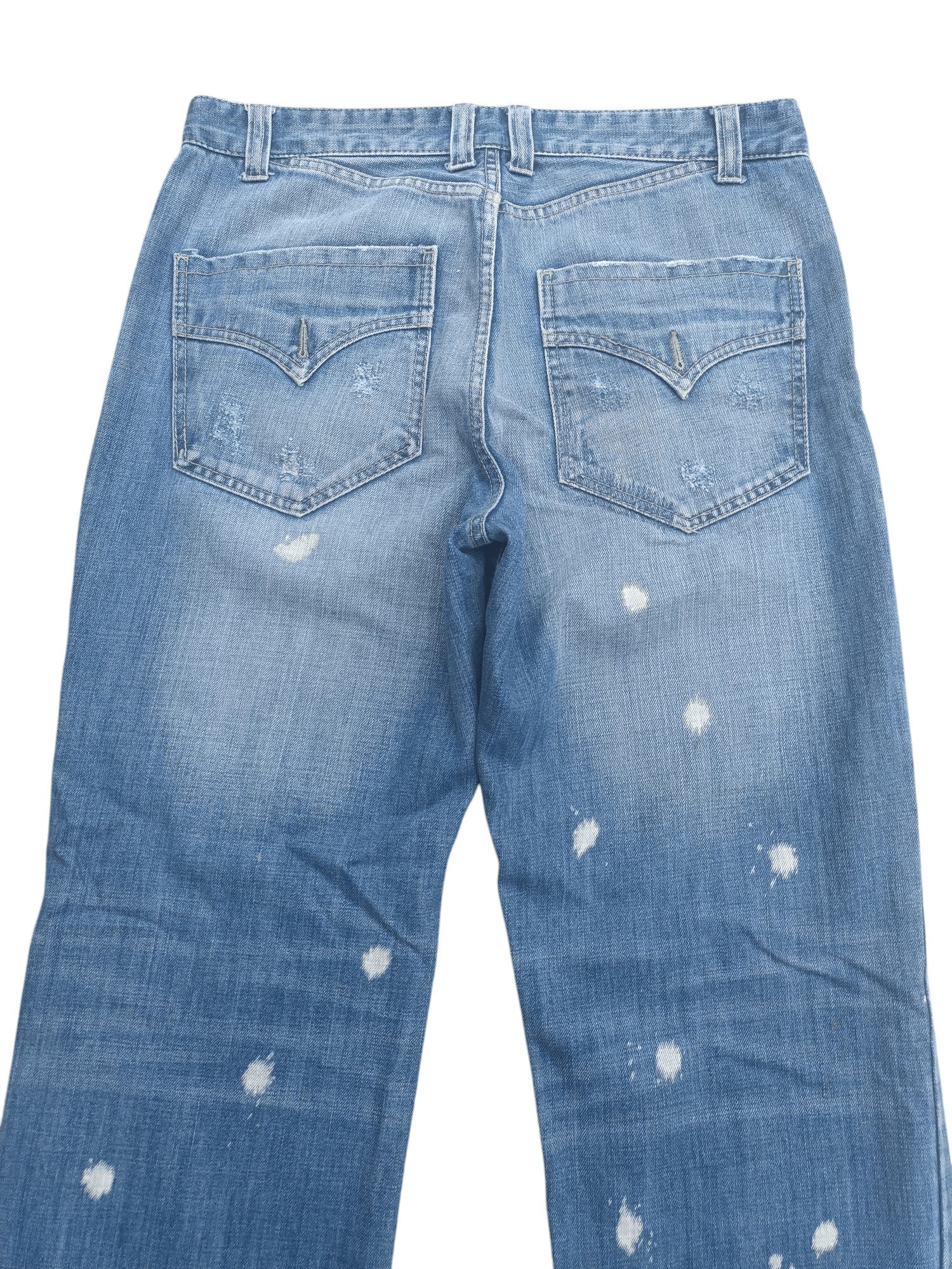 Japanese Brand × Vintage VTG BARON Splash Distressed Whiskers Faded Denim E195 Size US 34 / EU 50 - 13 Thumbnail