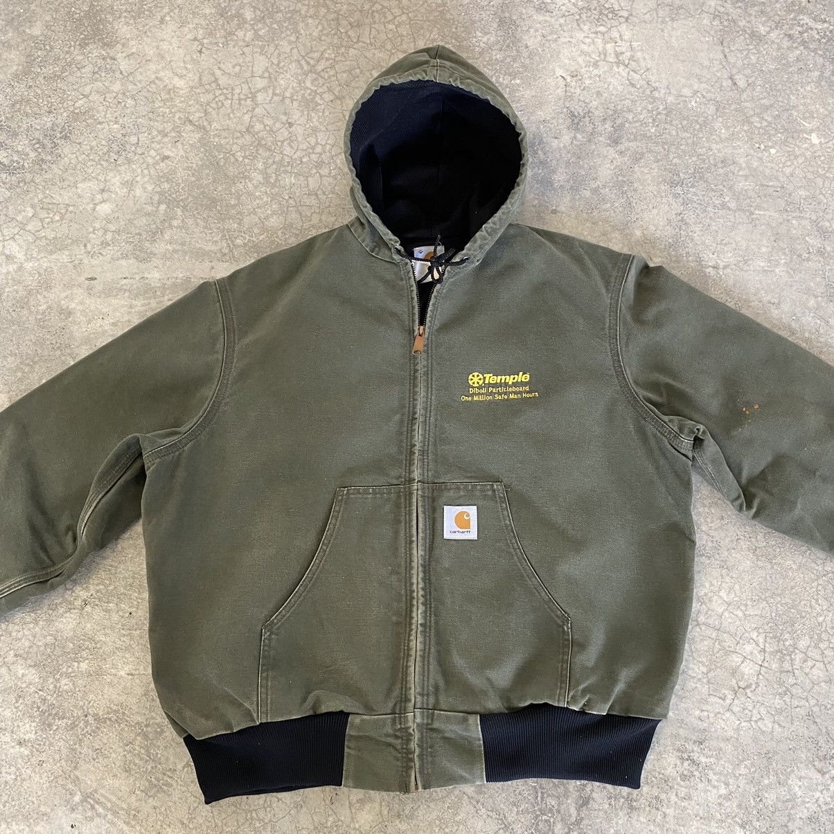 Carhartt × Vintage Vintage Carhartt Moss Green Hooded Active Jacket Size US L / EU 52-54 / 3 - 12 Thumbnail