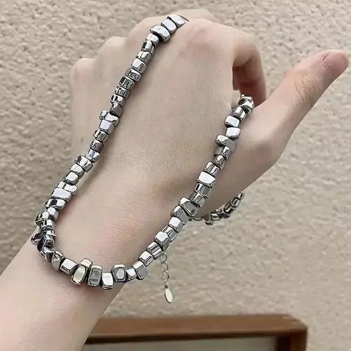 Jewelry Irregular Metal Block Choker Necklace Size ONE SIZE - 2 Thumbnail