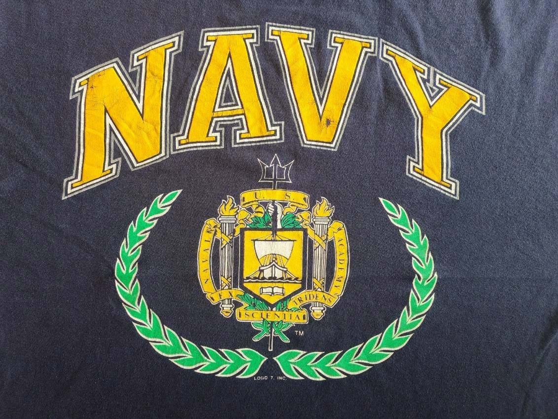 Logo 7 US NAVY Academy Crest Logo Original T Shirt 90s Logo 7 XL Size US XL / EU 56 / 4 - 2 Thumbnail