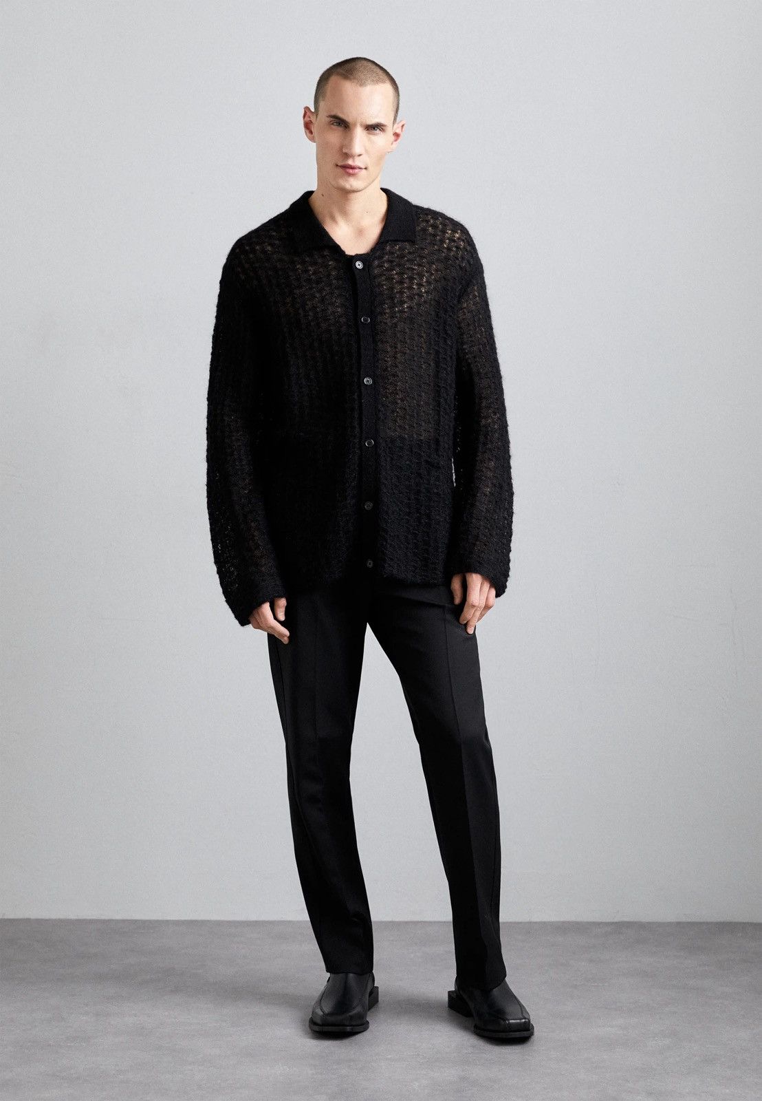 Our Legacy × Won Hundred !DS! AW23 Won Hundred Mazar LS Black Knitted Cardigan Size US M / EU 48-50 / 2 - 4 Thumbnail