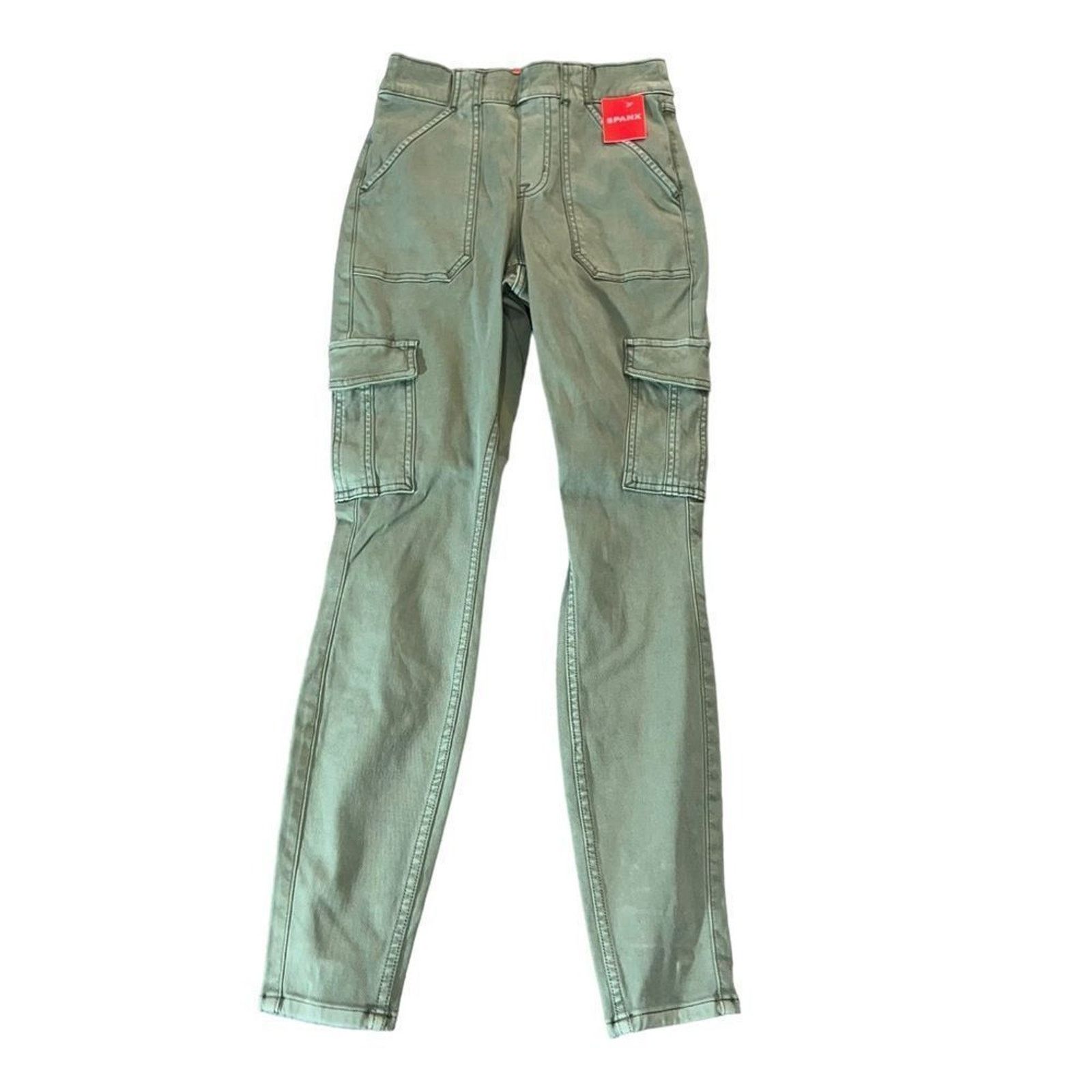 Spanx SPANX Cargo Pants Womens Small Green Utility Stretch Size 26" / US 2 / IT 38 - 3 Thumbnail