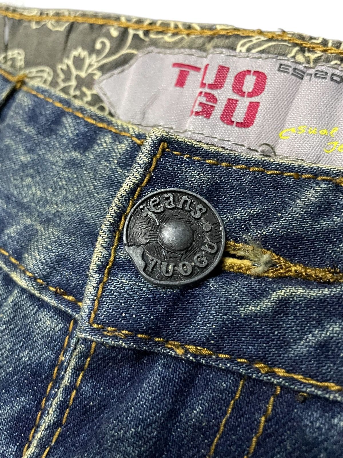 GOSTAR DE FUGA × Hysteric Glamour × Japanese Brand TuoGu Poems Muddy Wash Embroidered Jeans Size US 30 / EU 46 - 14 Thumbnail