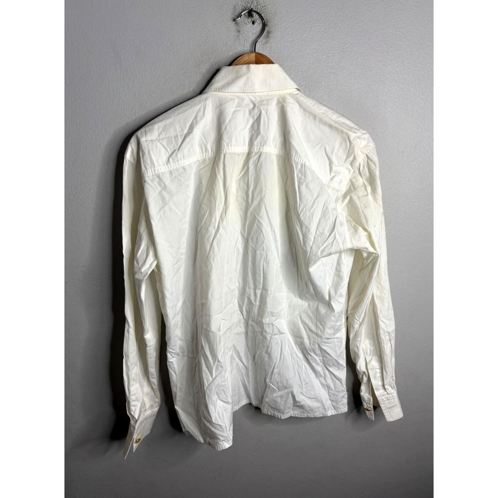 Escada VINTAGE Escada Blouse Womens 38 White Ruffle Front Button Down Long Sleeve Size XS / US 0-2 / IT 36-38 - 5 Thumbnail