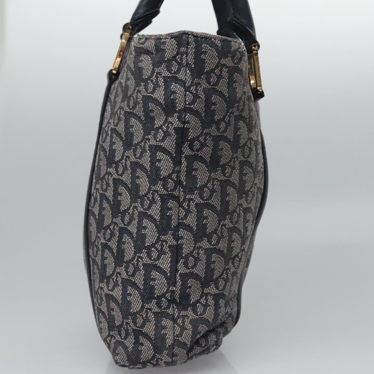 Dior DIOR Trotter Canvas Hand Bag Navy Gold Size ONE SIZE - 4 Thumbnail