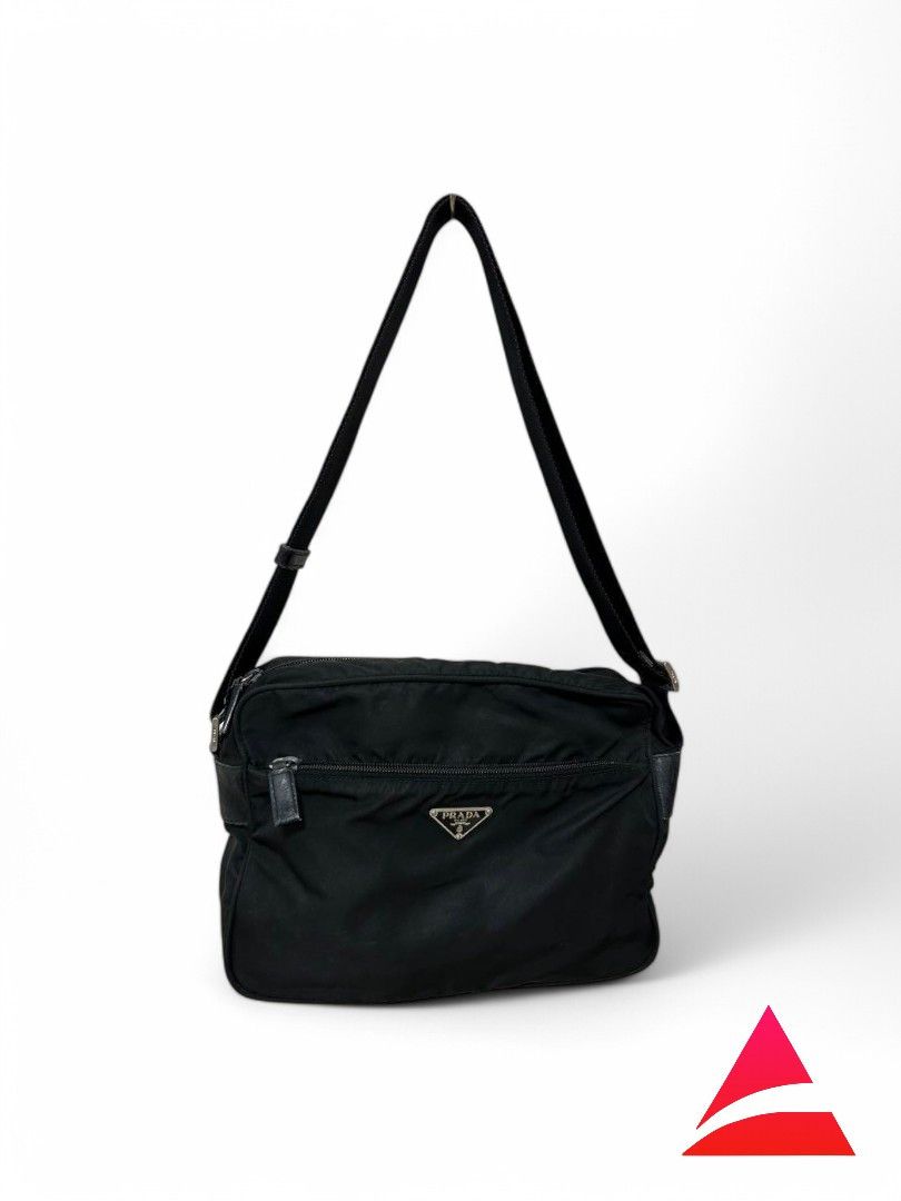 Prada Prada - Shoulder Bag Triangle Plate Black Nylon Crossbody Size ONE SIZE - 1 Thumbnail