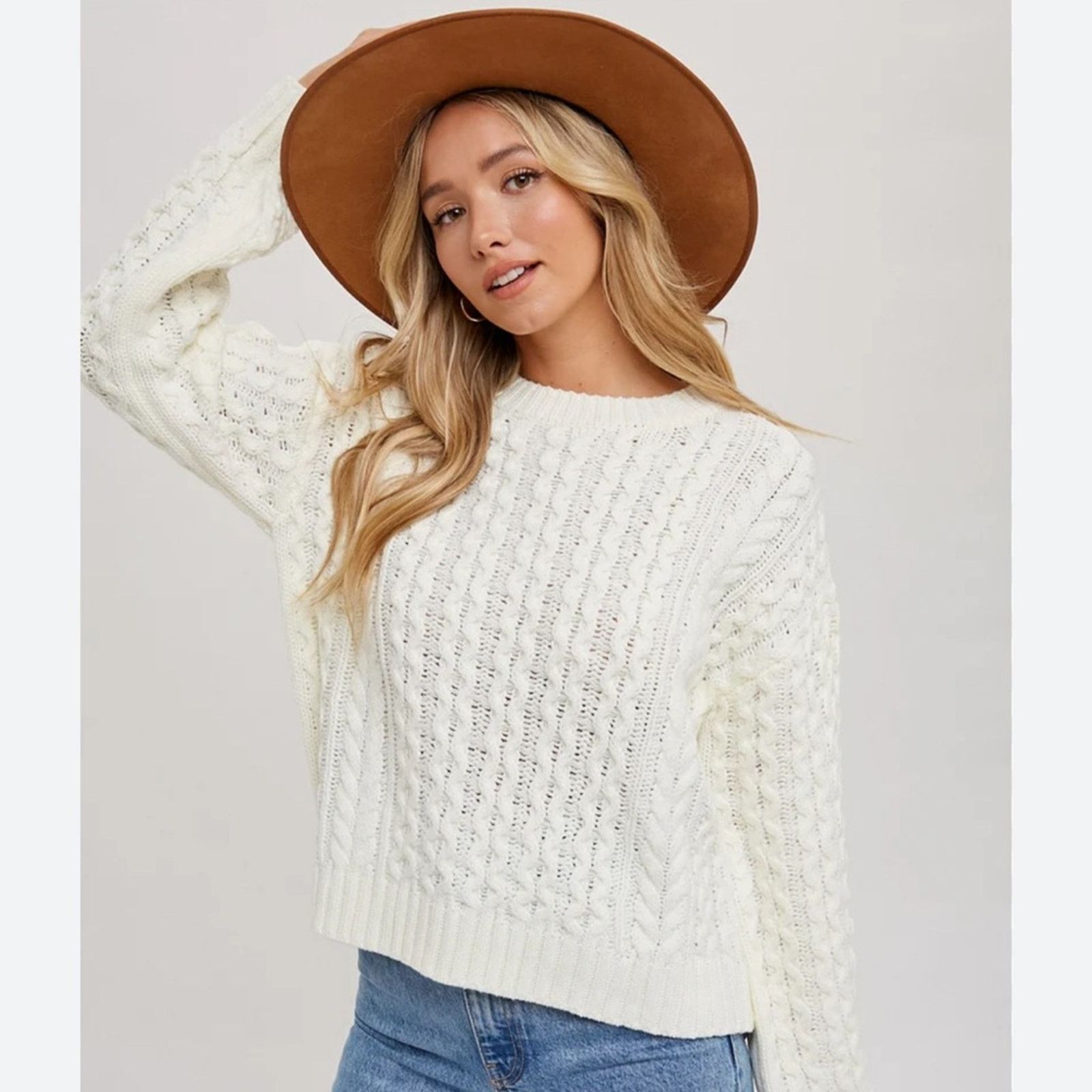 BB Dakota Jack by BB Dakota Cable Knit Sweater Size XS / US 0-2 / IT 36-38 - 1 Thumbnail