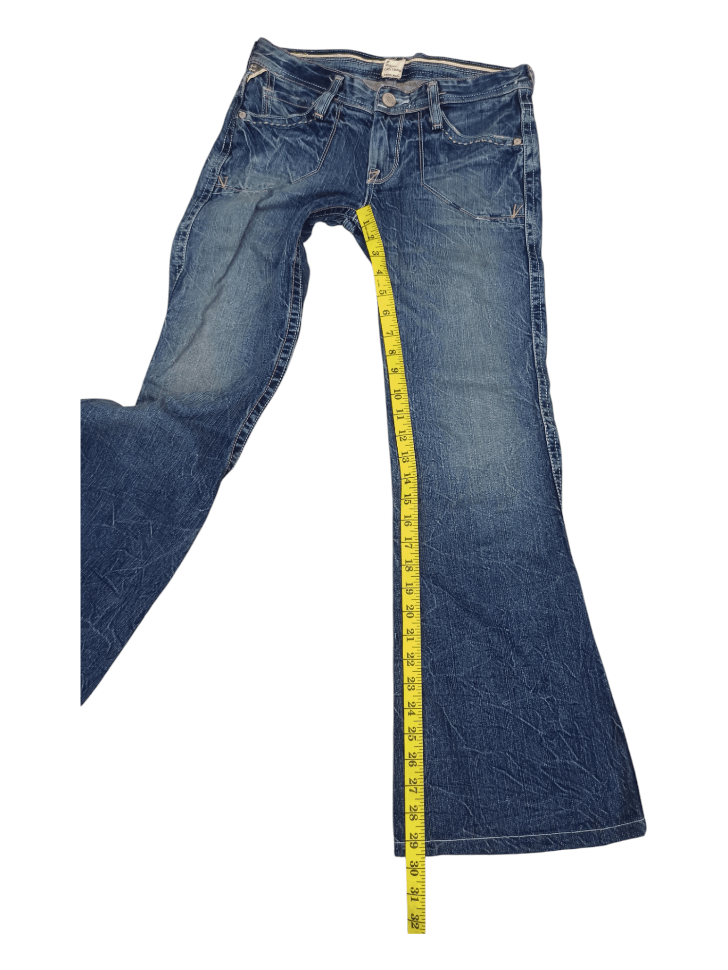 Japanese Brand Vintage Brappers Union Made Low Rise Flare Jeans Size 27" / US 4 / IT 40 - 21 Thumbnail