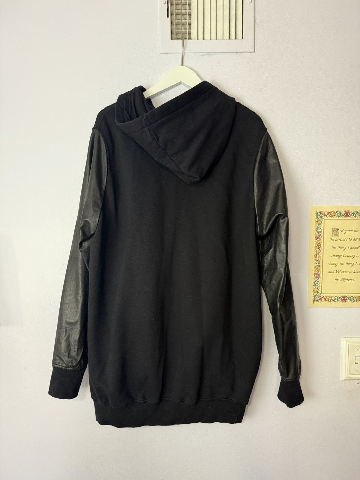 Rick Owens Rick Owens leather sleeve hoodie zipper Size US L / EU 52-54 / 3 - 6 Thumbnail