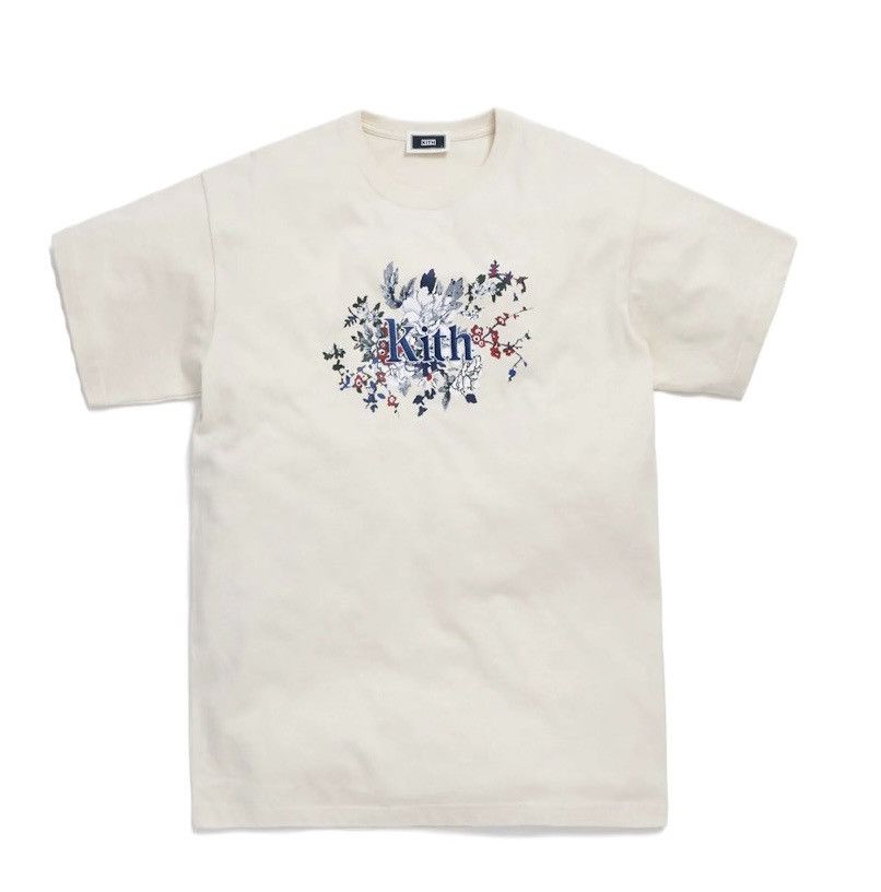 Kith Kith Floral Serif Tee - Turtledove - Size Medium Size US M / EU 48-50 / 2 - 1 Thumbnail