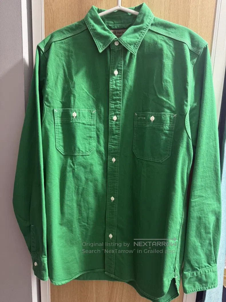 Nigel Cabourn Nigel Cabourn Military Style Long Sleeve Shirt Green Size US M / EU 48-50 / 2 - 1 Thumbnail