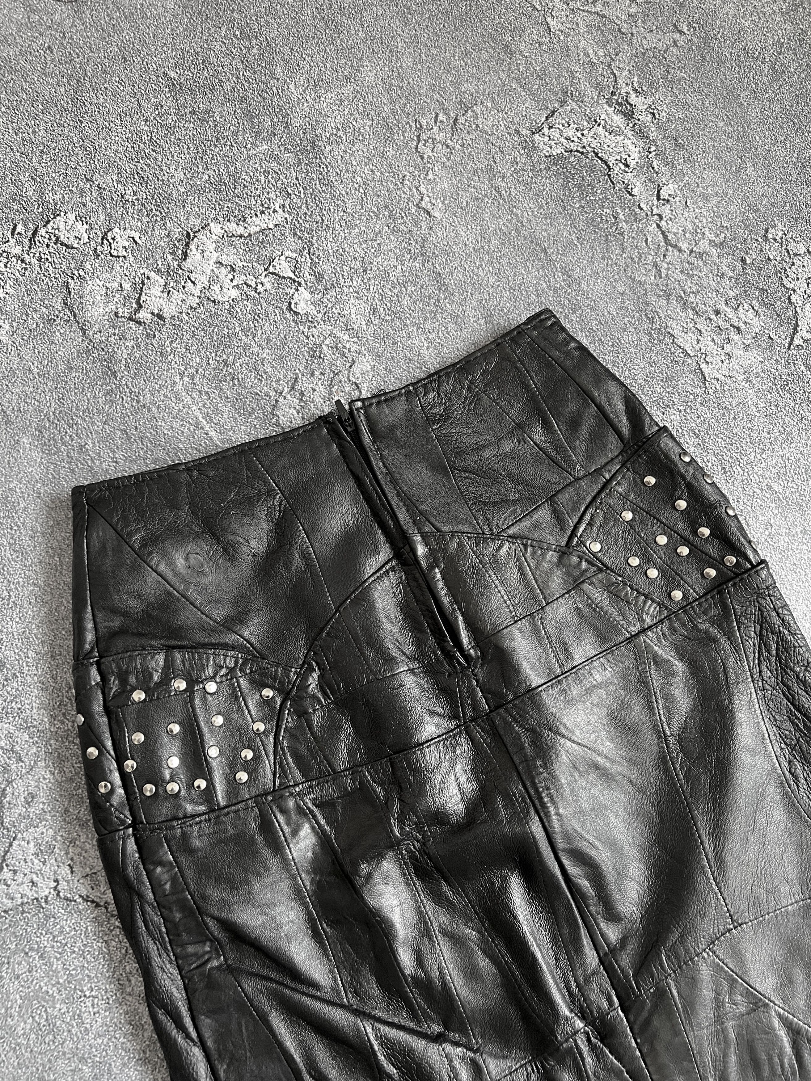 Vintage Vintage leather skirt gothic grunge Y2K avant garde Size 27" / US 4 / IT 40 - 7 Thumbnail